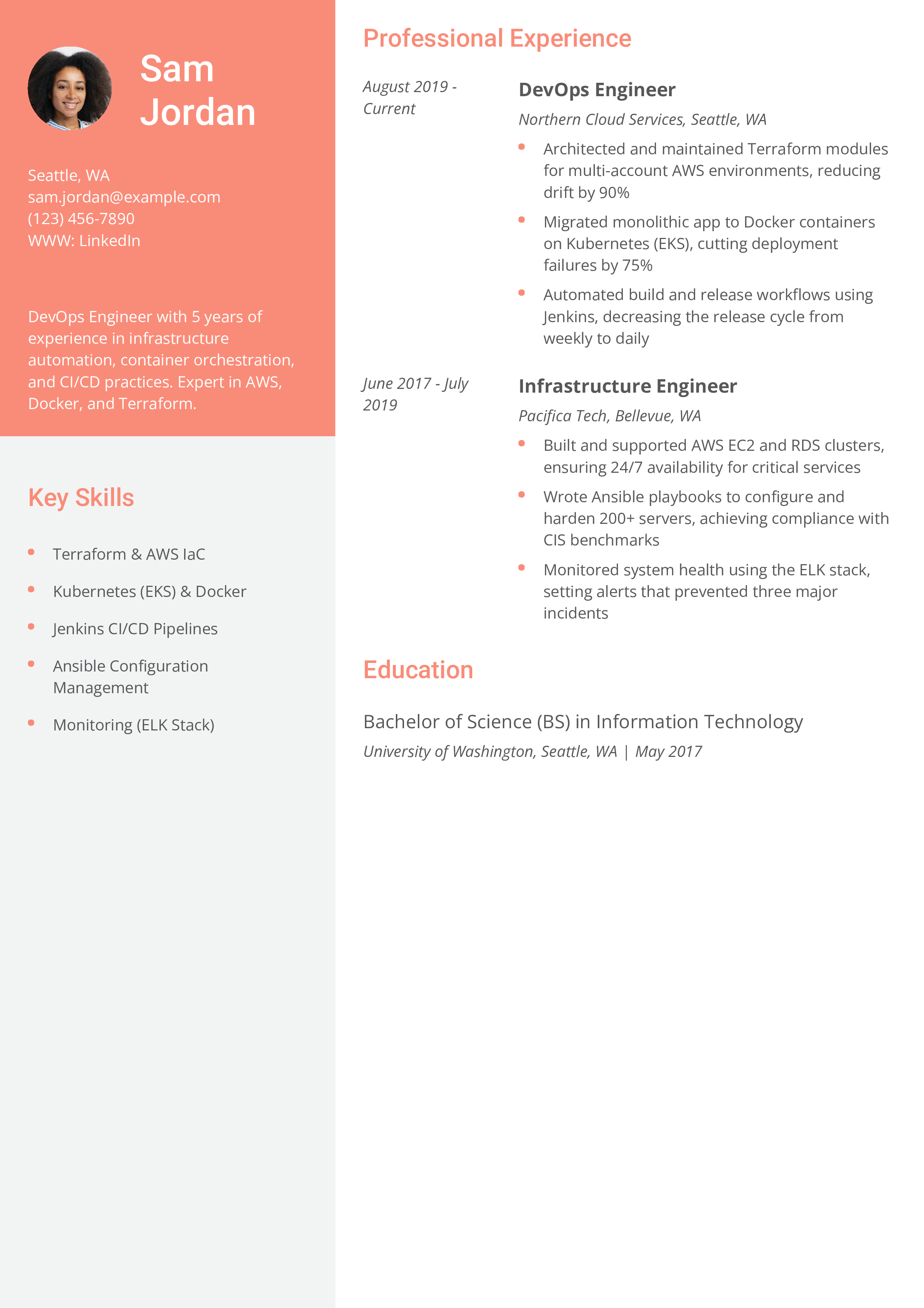 DevOps Engineer Resume