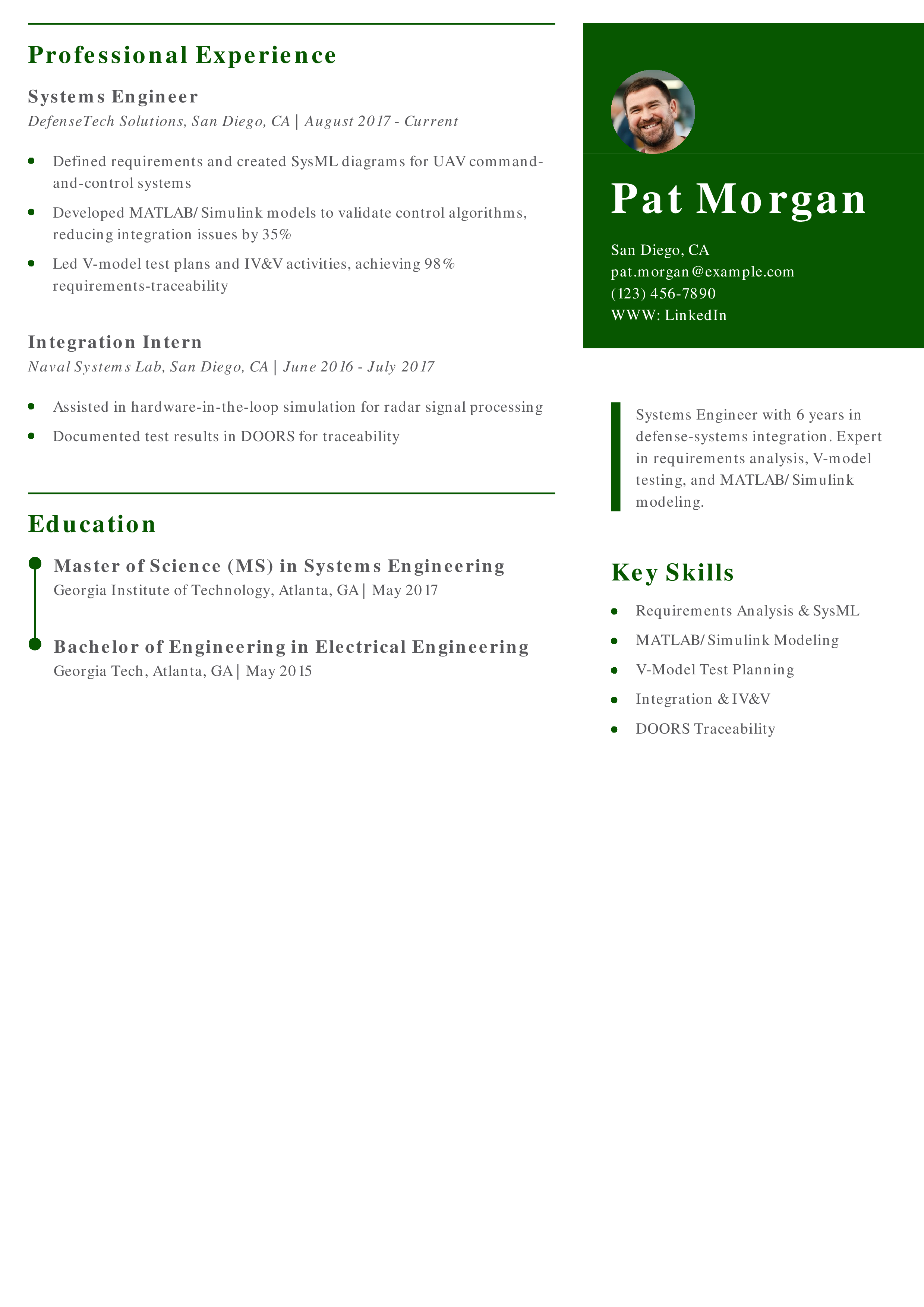 Systems Engineer Resume
