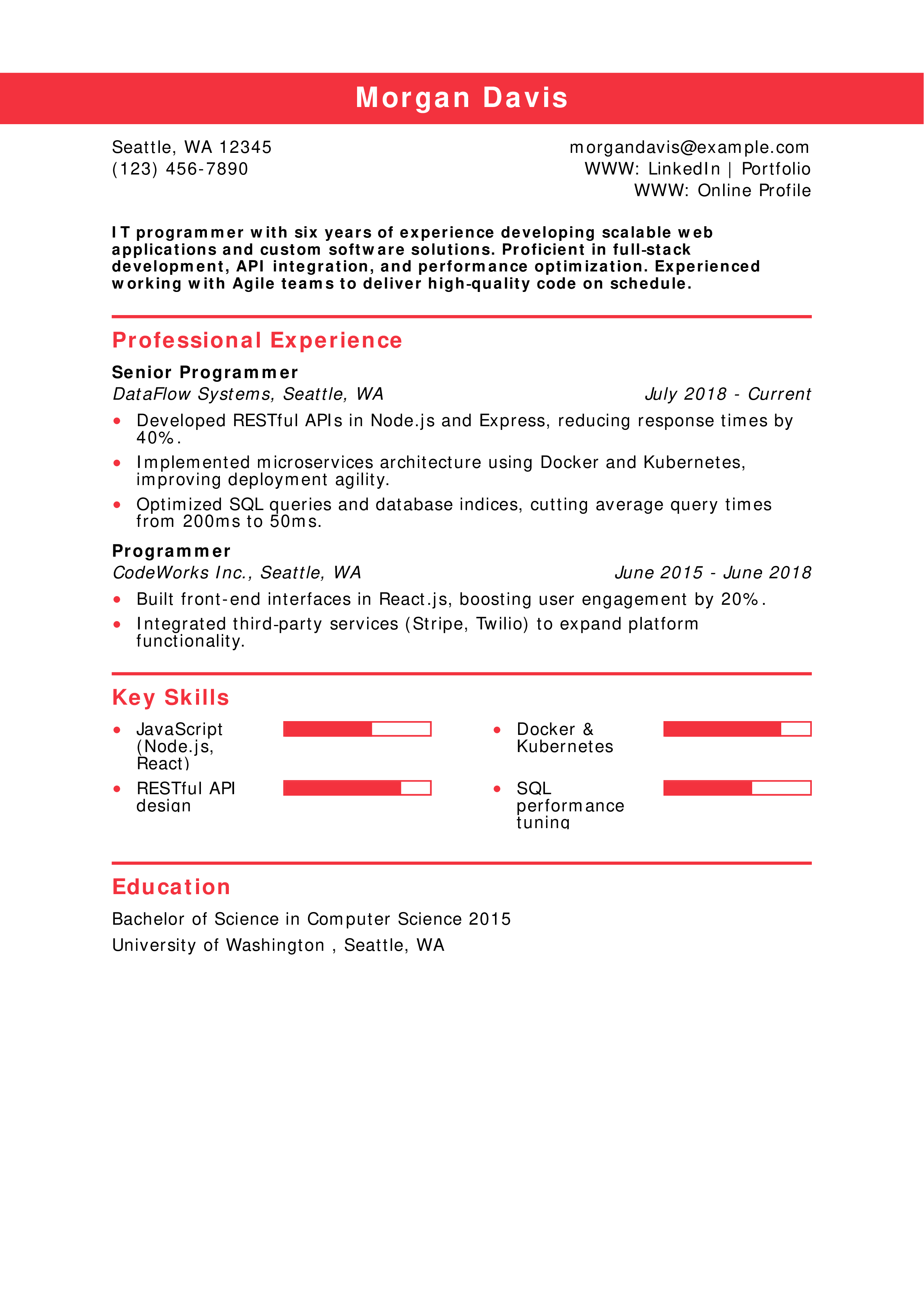 IT Programmer Resume
