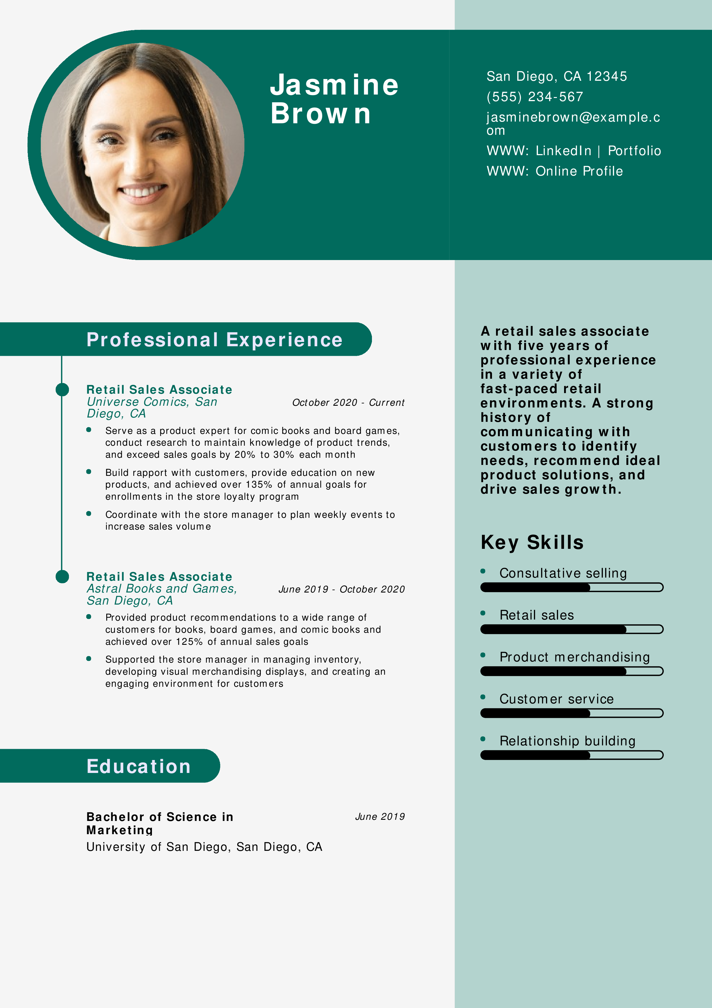 Retail Sales Associate Resume