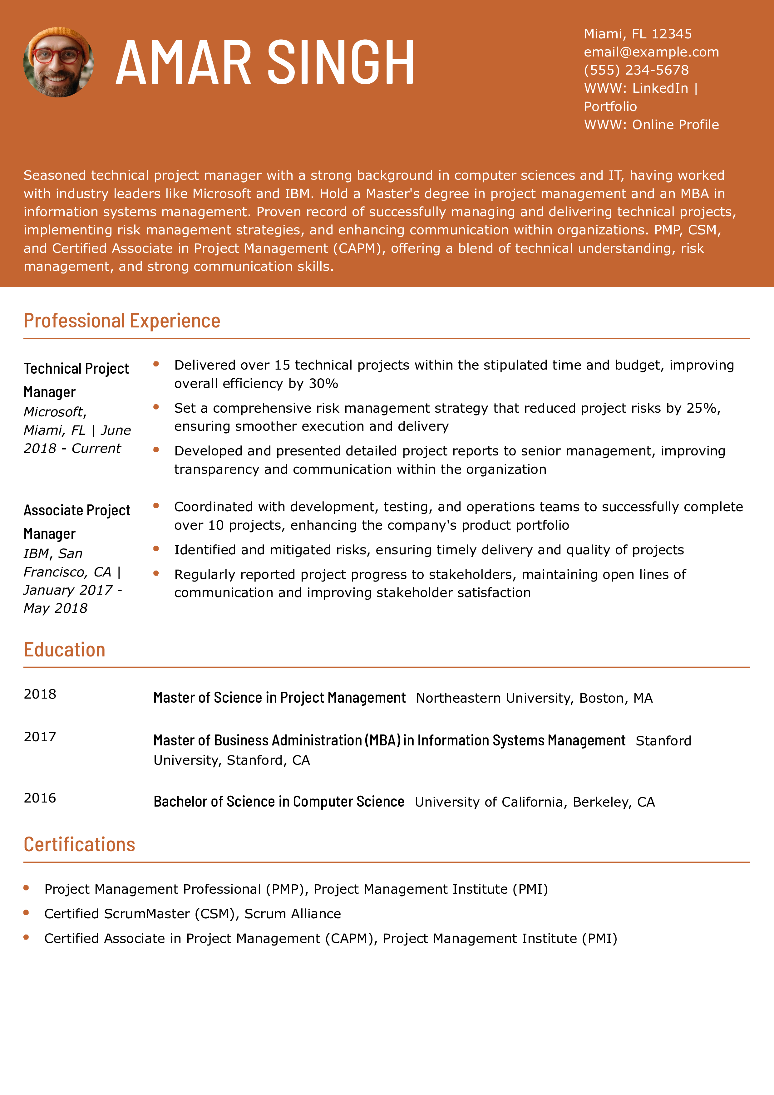 Technical Project Manager Resume