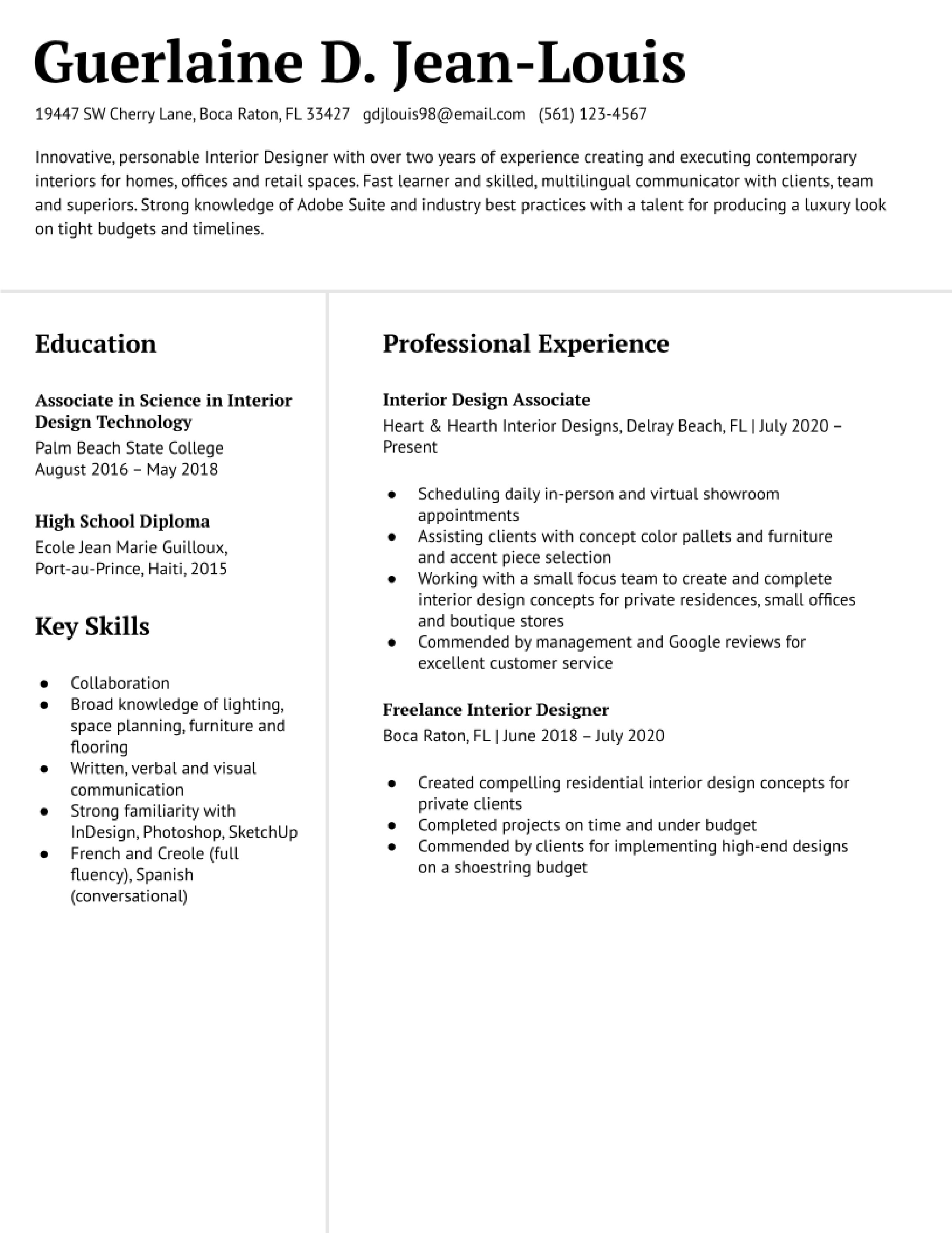 junior interior designer resume        <h3 class=