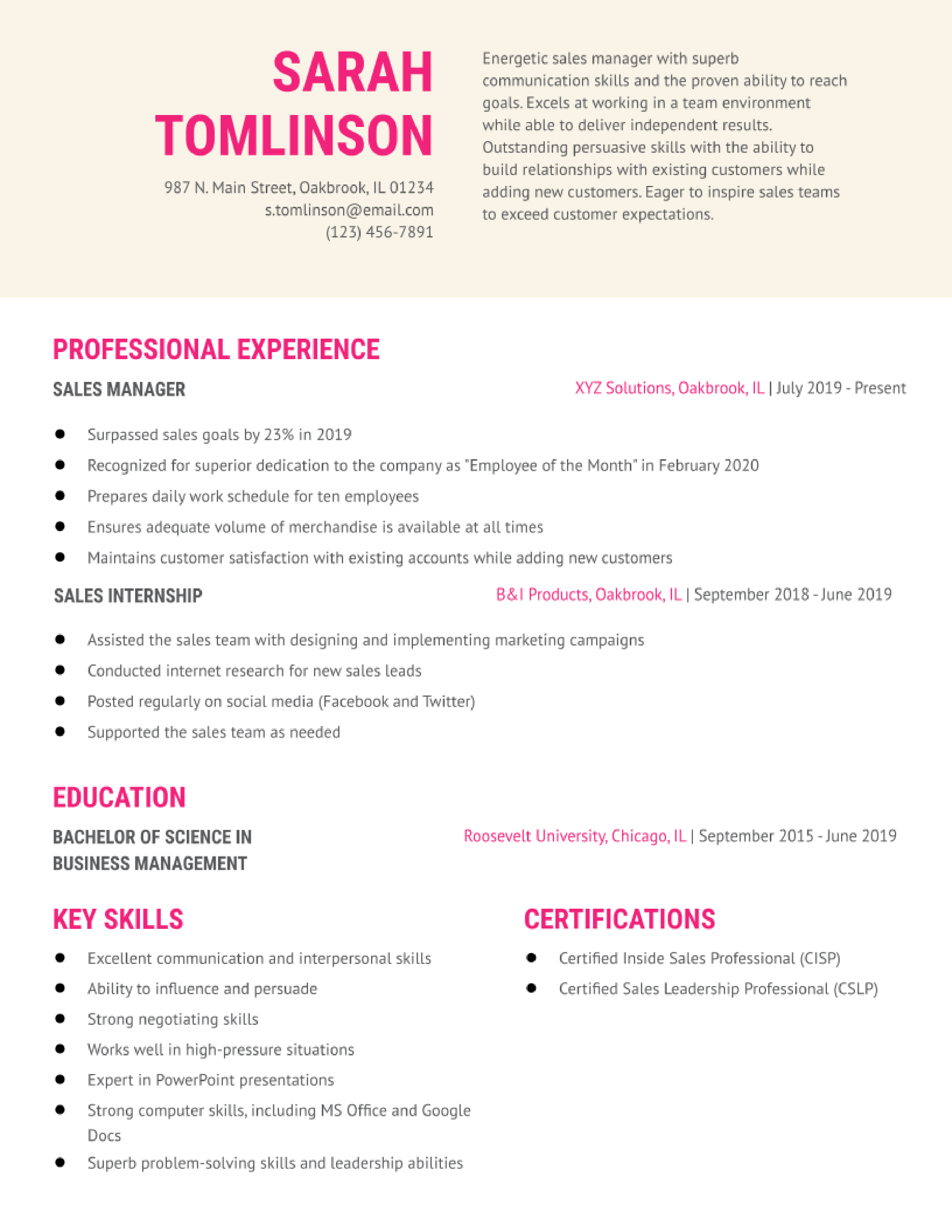 Sales Manager Resume Examples and Templates for 2024 - ResumeBuilder.com