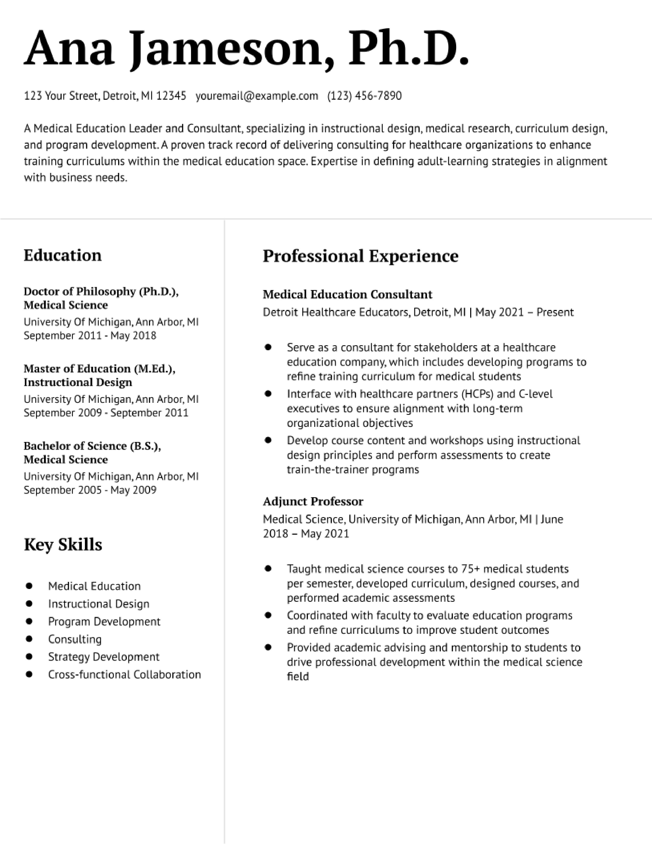 phd resume templates