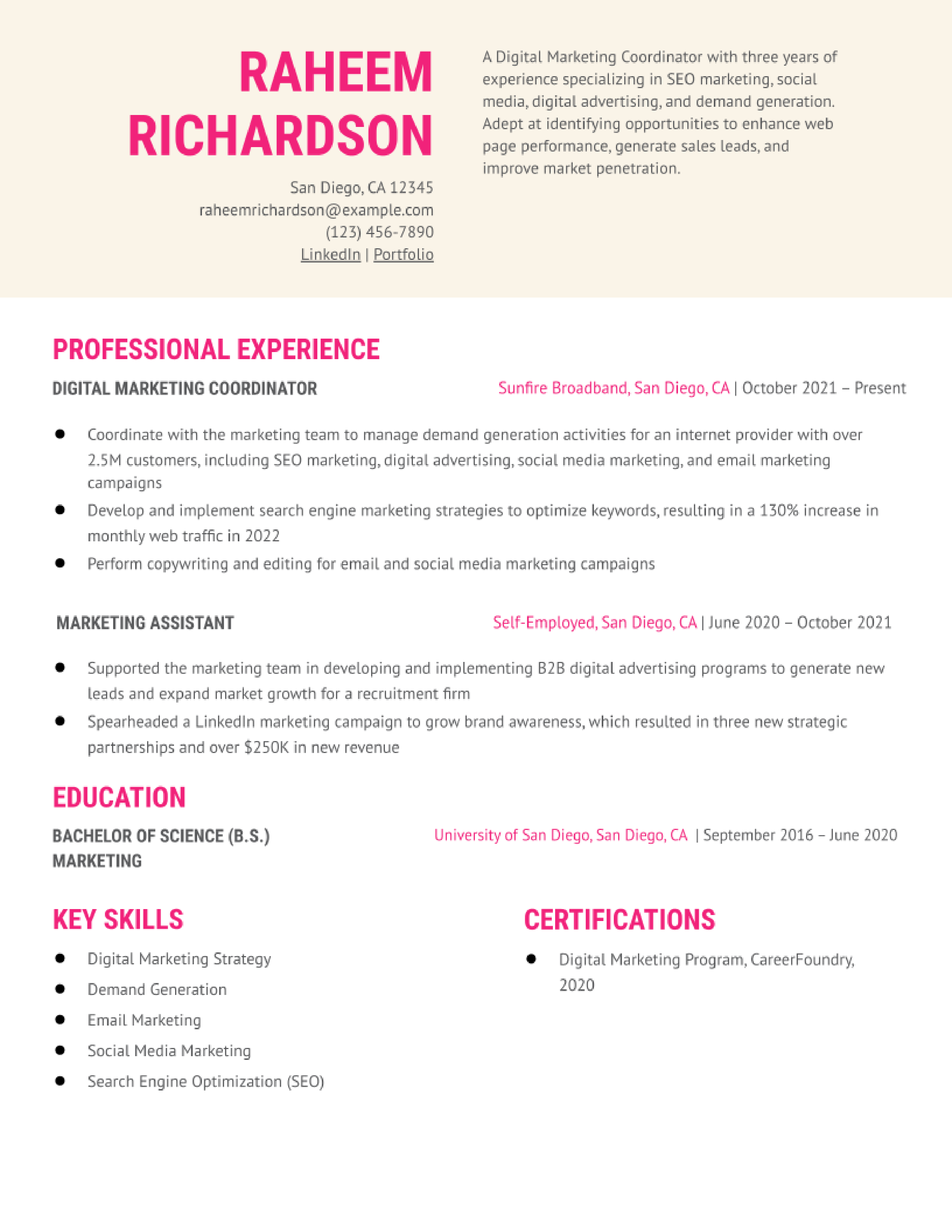 Digital Marketing Resume Examples and Templates for 2024 ...