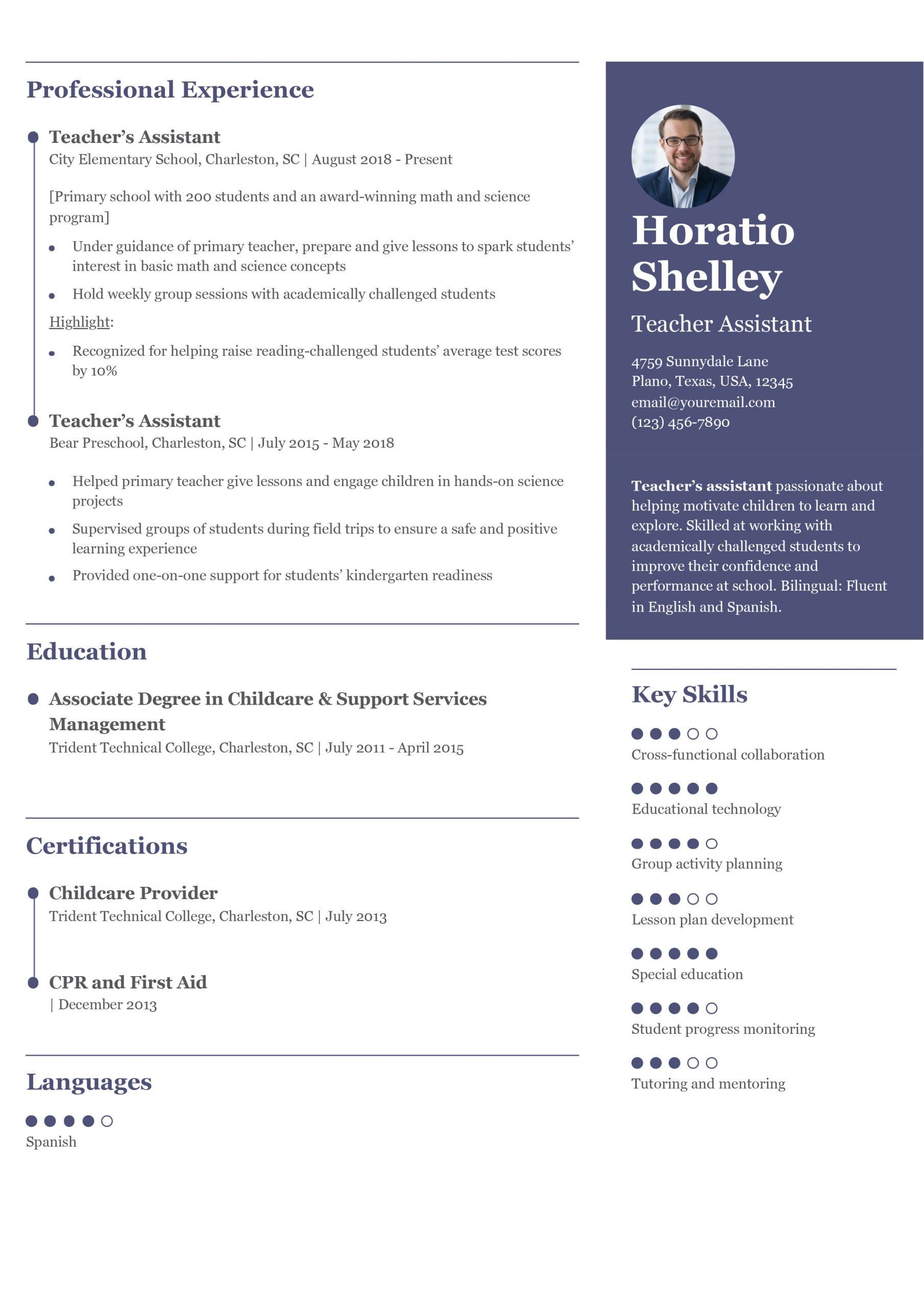 10 Teacher Assistant Resume Examples and Templates for 2024