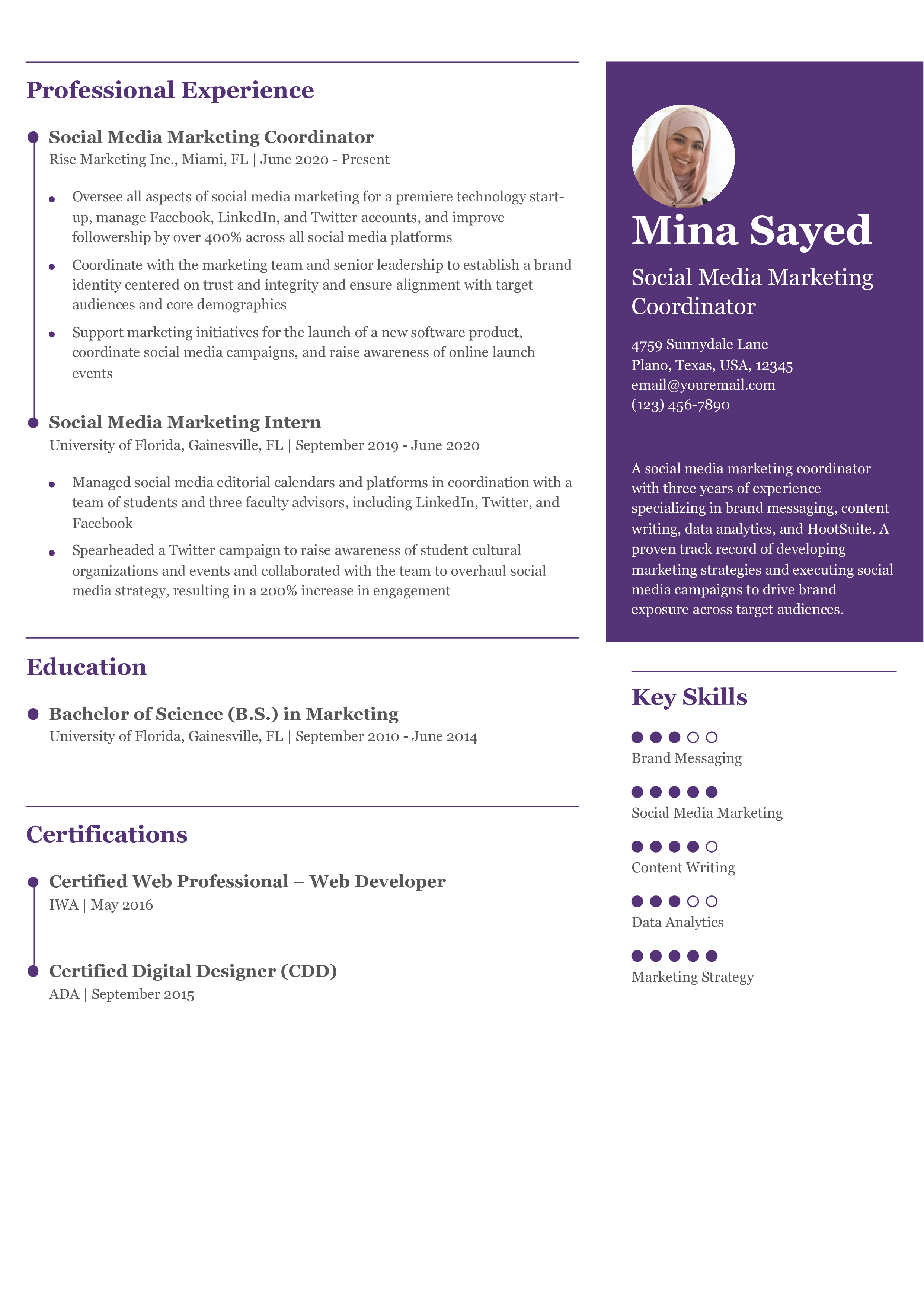 10 Marketing Resume Examples and Templates for 2024