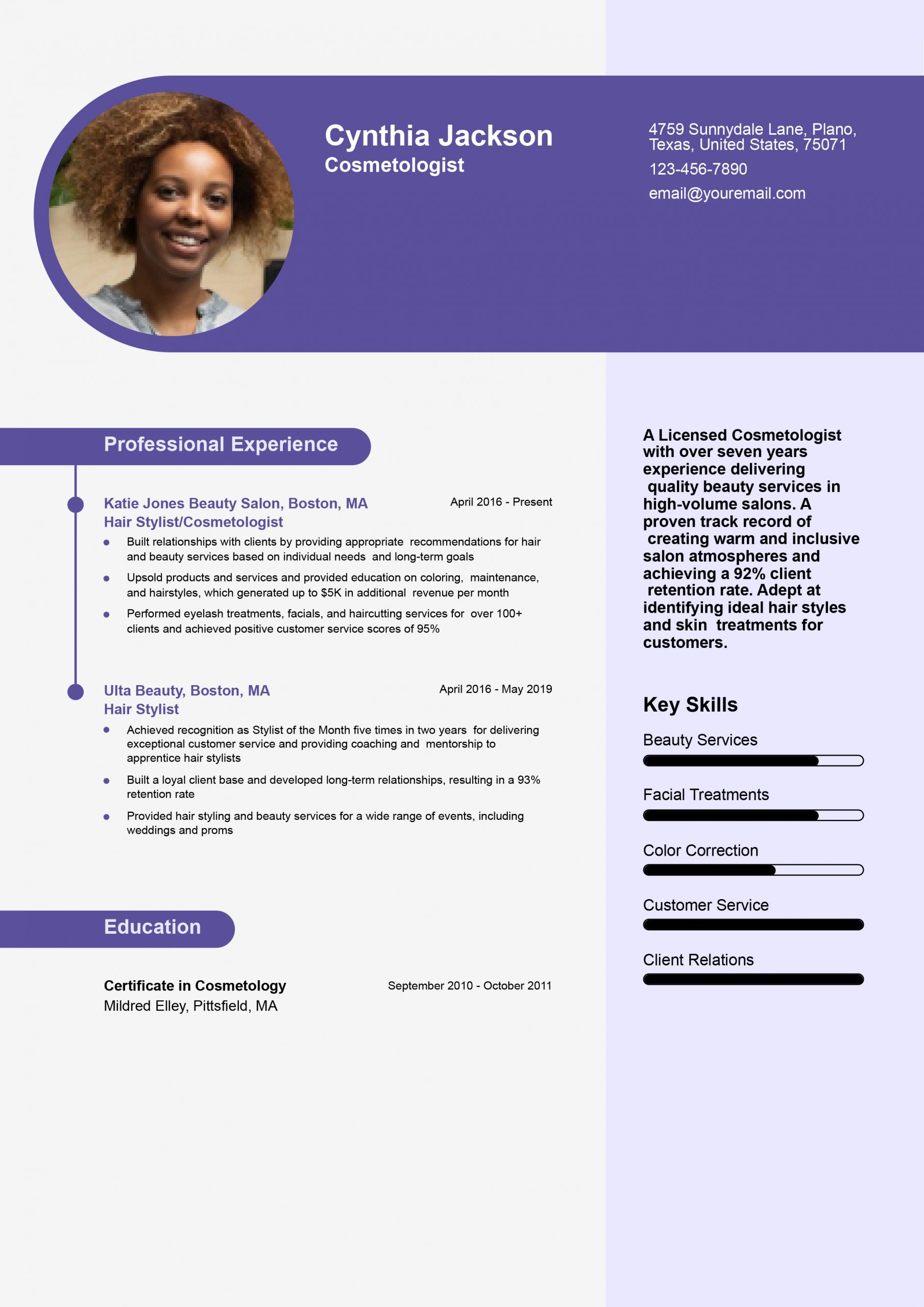 Cosmetology Resume Examples and Templates for 2024