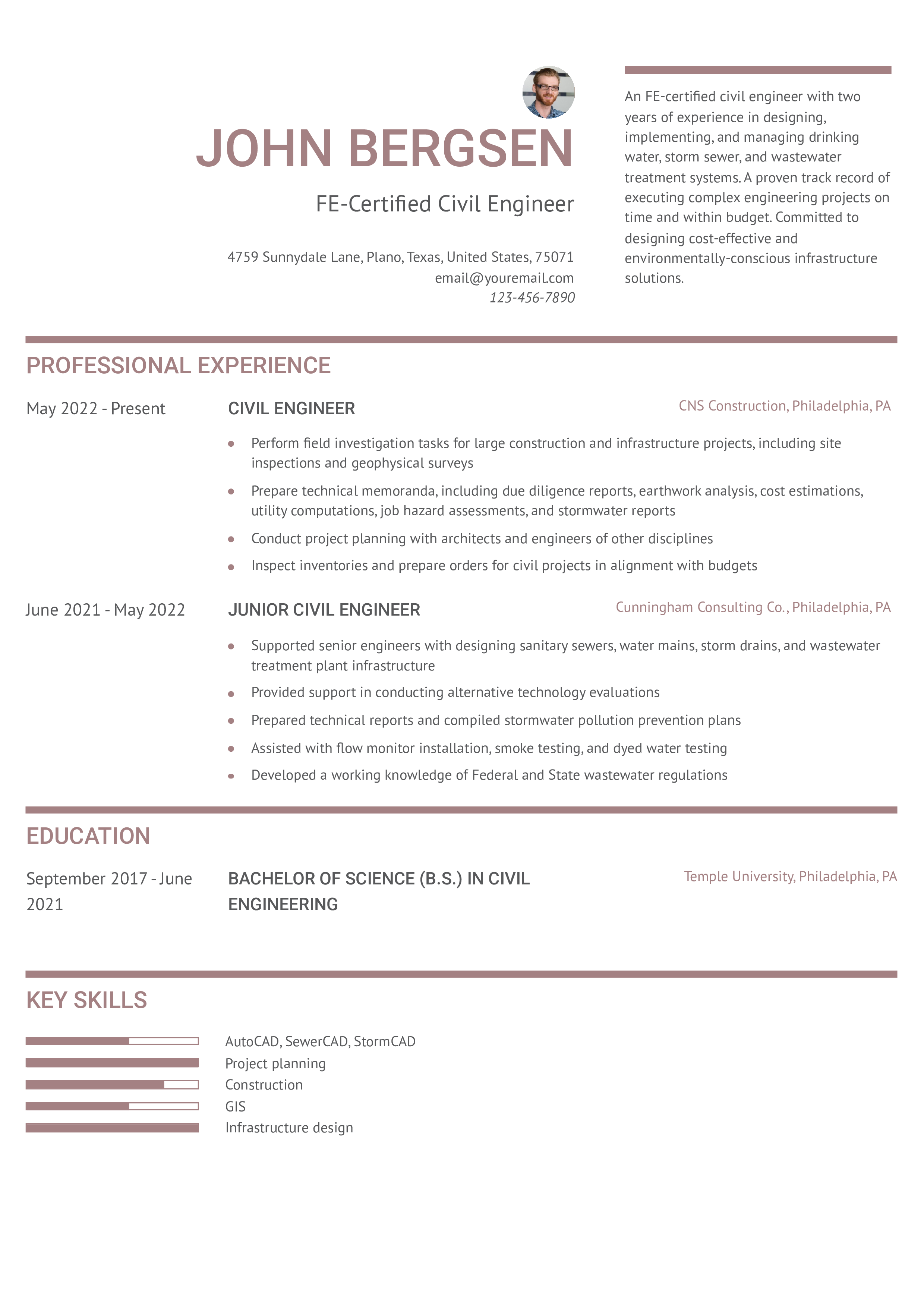 Civil Engineering Resume Examples and Templates for 2024