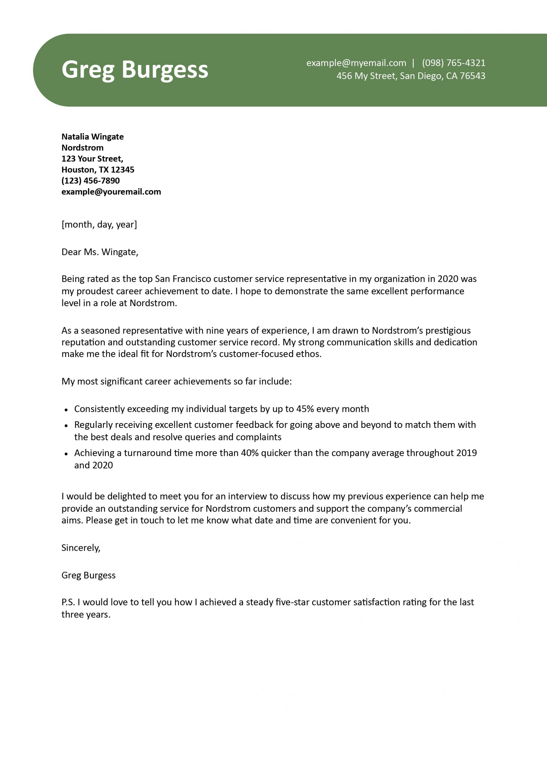 Customer Service Representative Cover Letter Examples and Templates for 2024