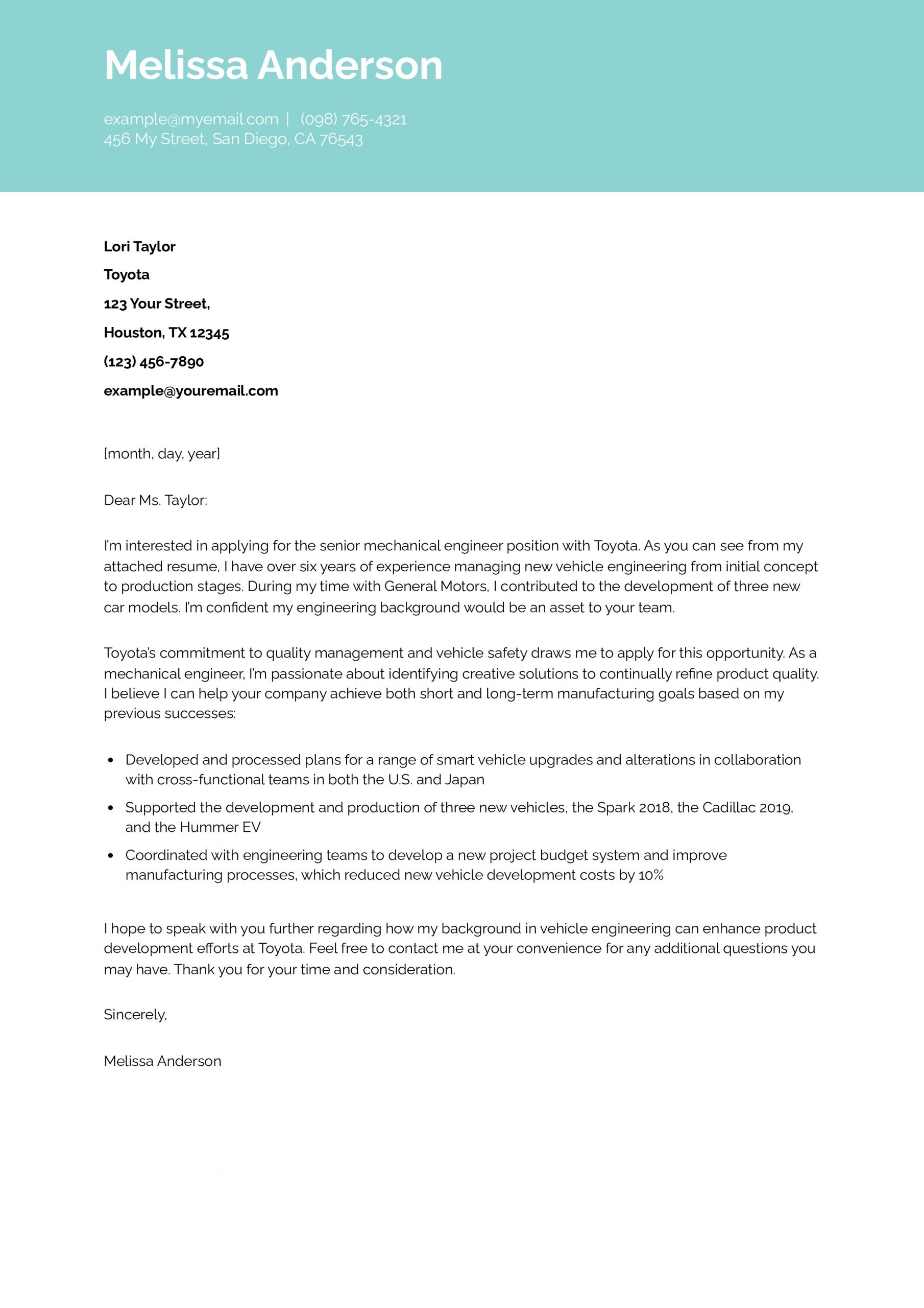 Engineering Cover Letter Examples and Templates for 2024