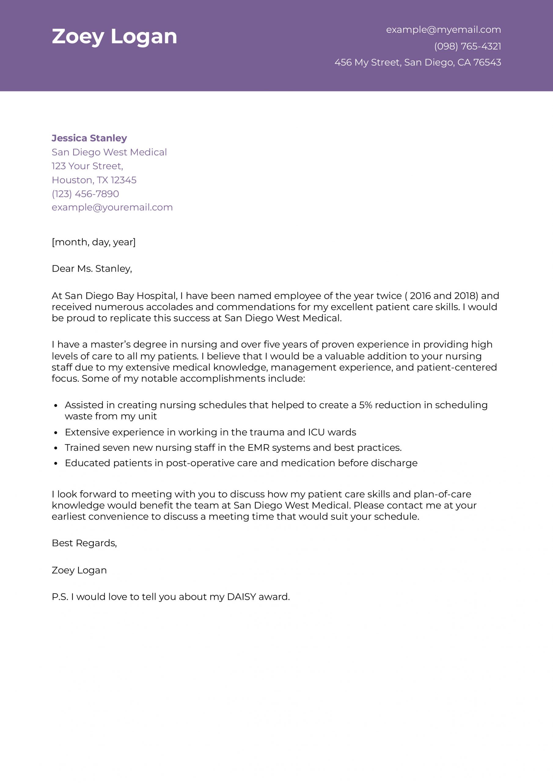 Nursing Cover Letter Examples and Templates for 2024