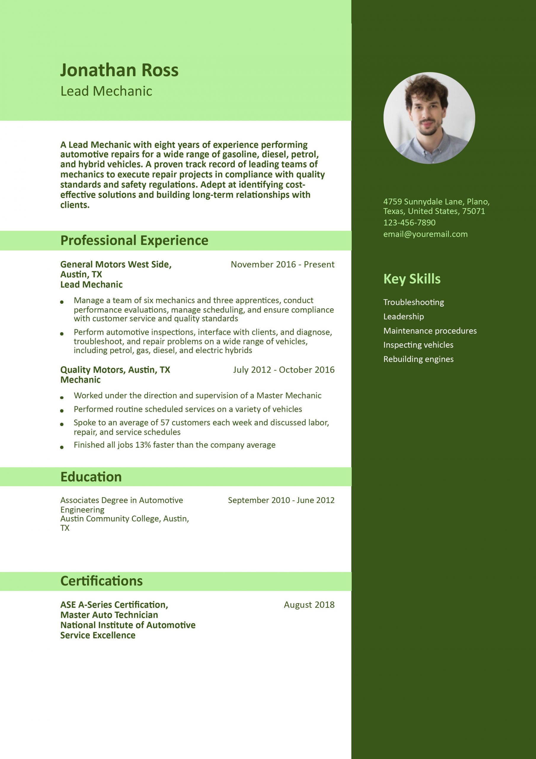 Mechanic Resume Examples and Templates for 2024