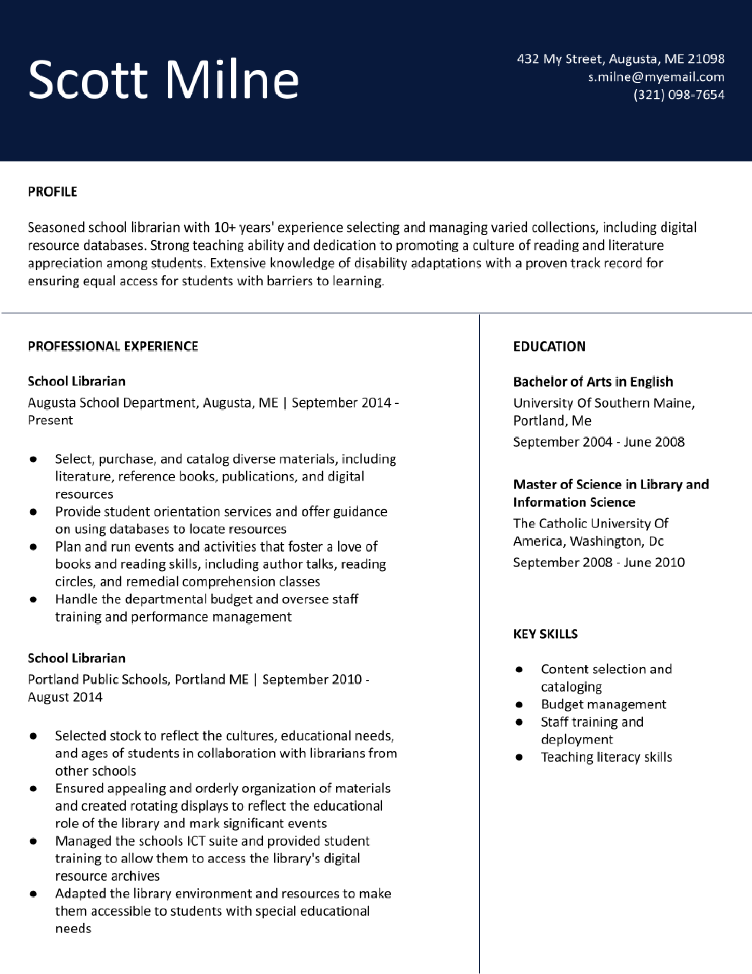 Librarian Resume Examples and Templates for 2024