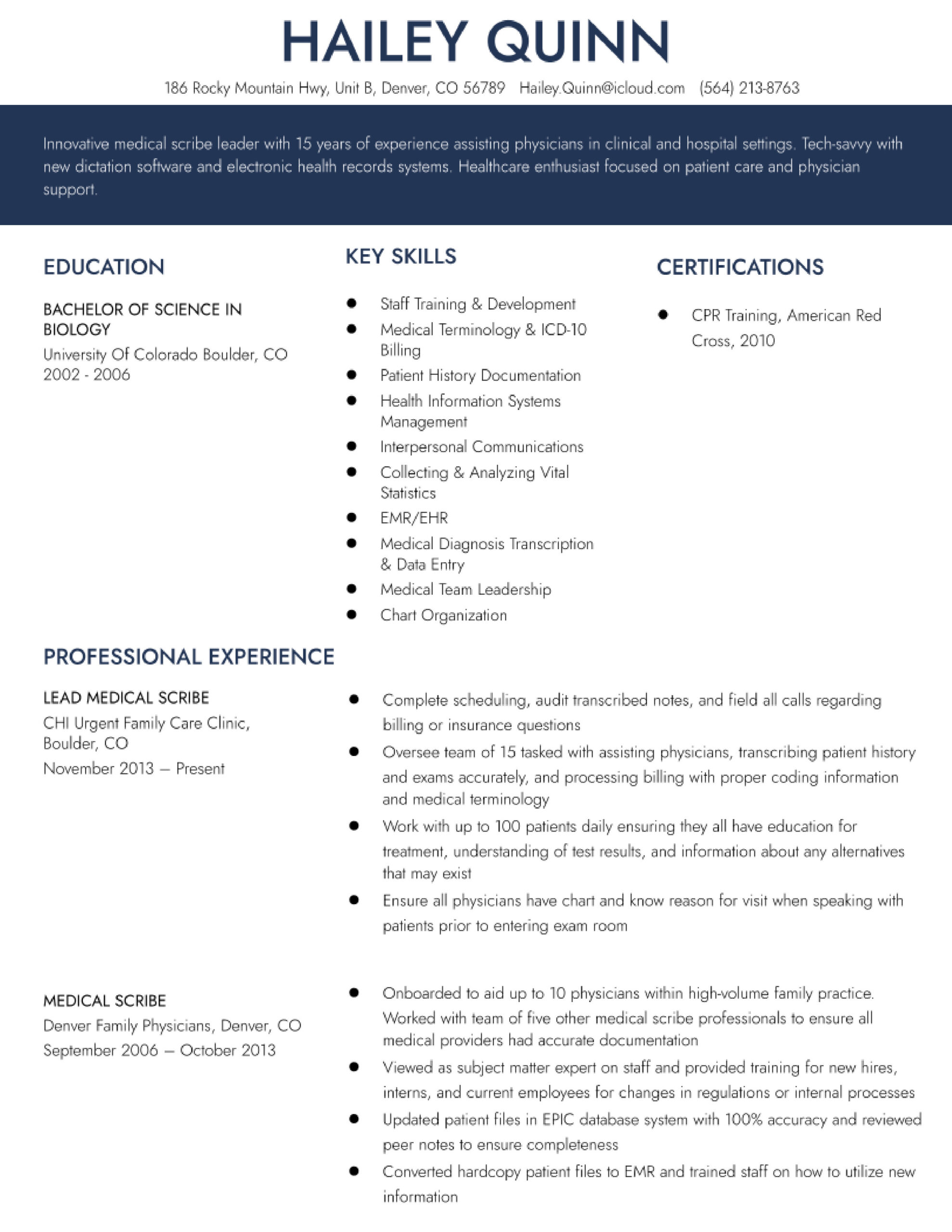 Medical Scribe Resume Examples and Templates for 2024
