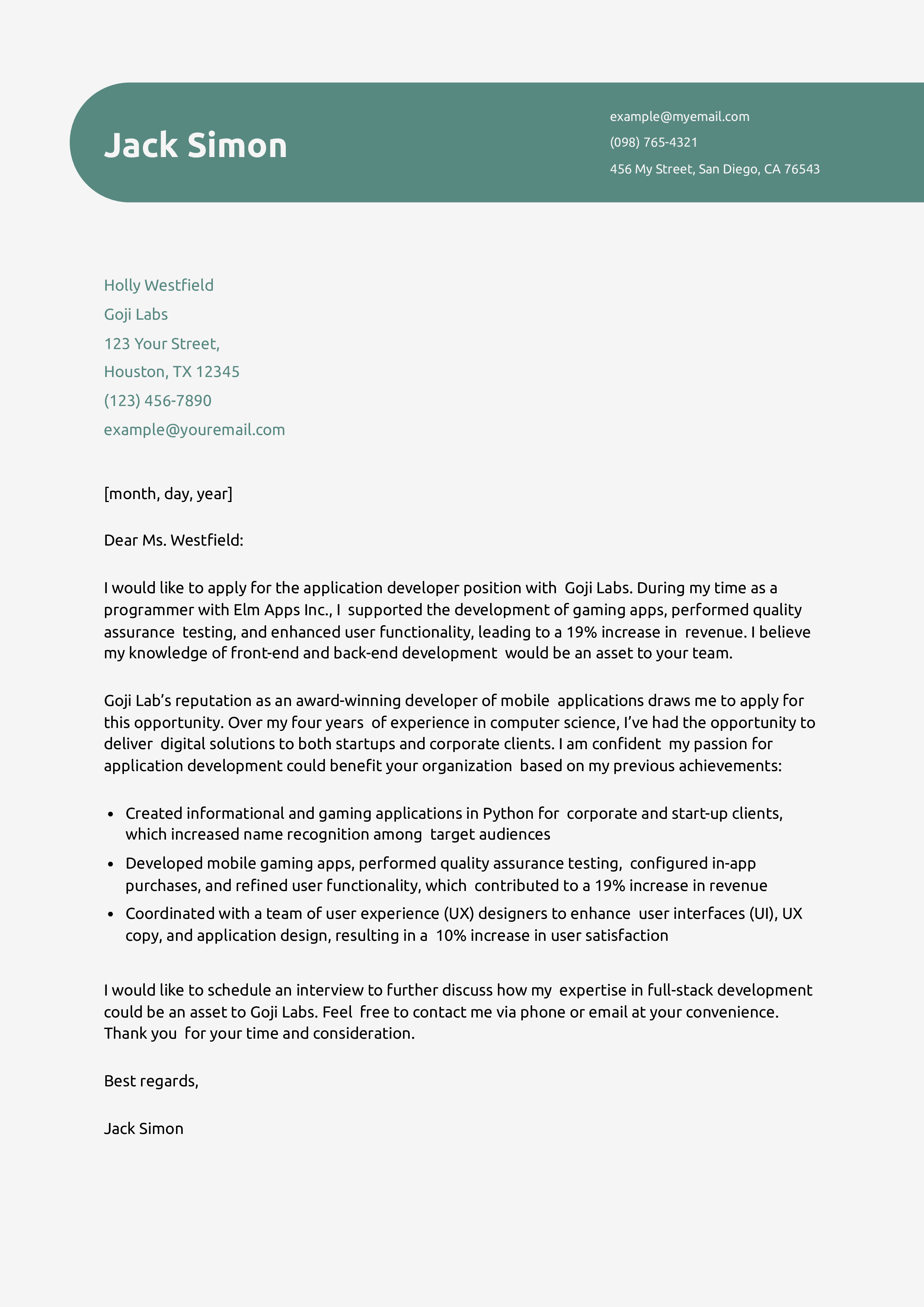 Computer Science Cover Letter Examples and Templates for 2024