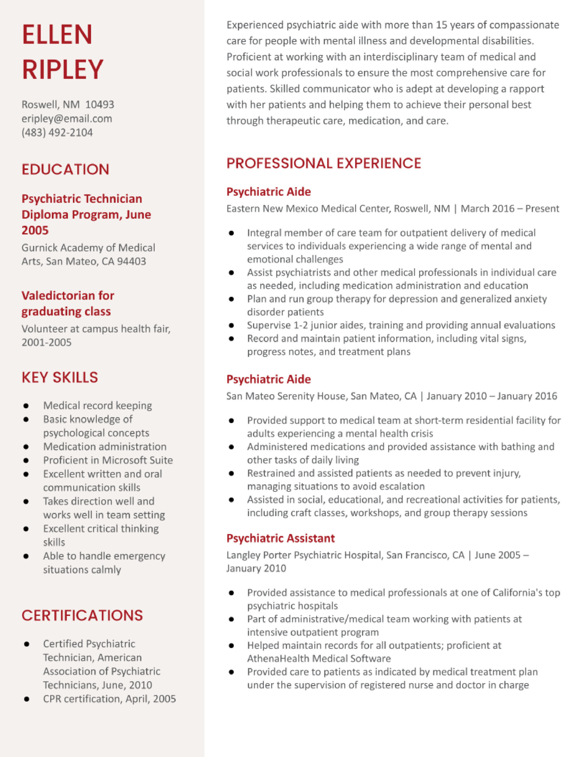 Health Care Support Resume Examples and Templates for 2024
