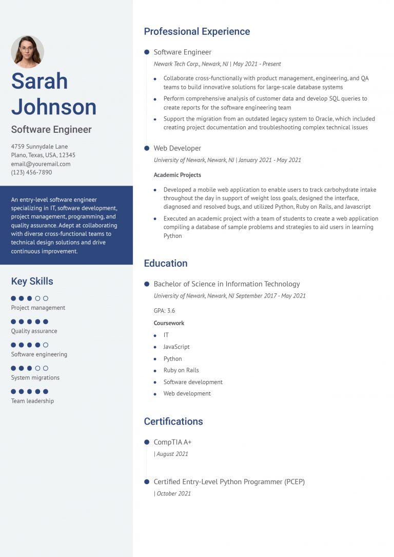 EntryLevel Information Technology Resume Examples and Templates for