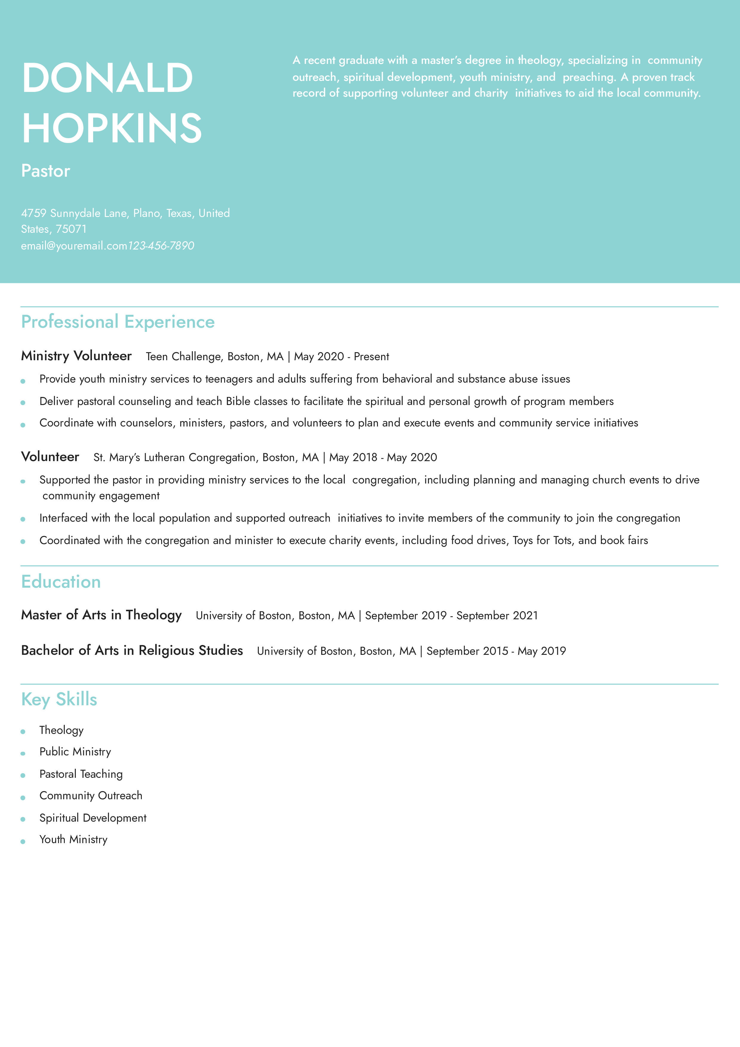 Pastor Resume Examples and Templates for 2024