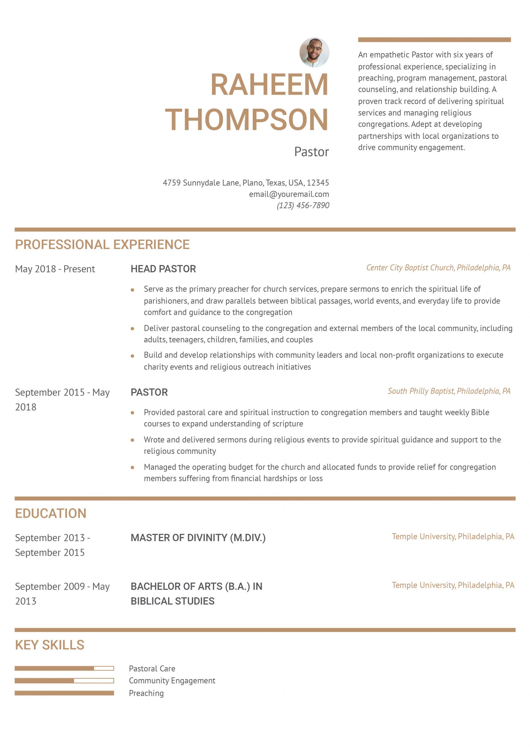 Pastor Resume Examples and Templates for 2024