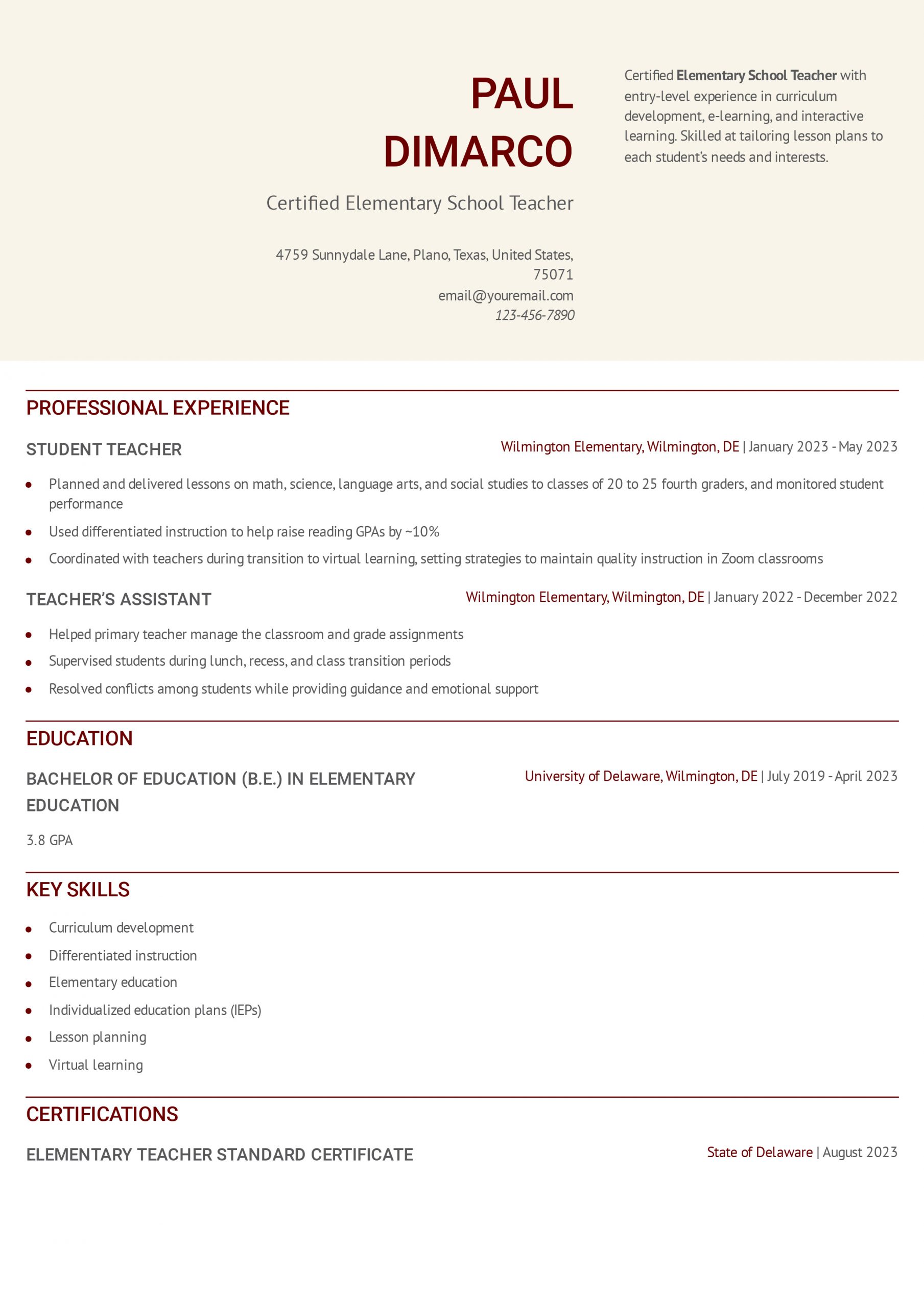 First-Year Teacher Resume Examples and Templates for 2024