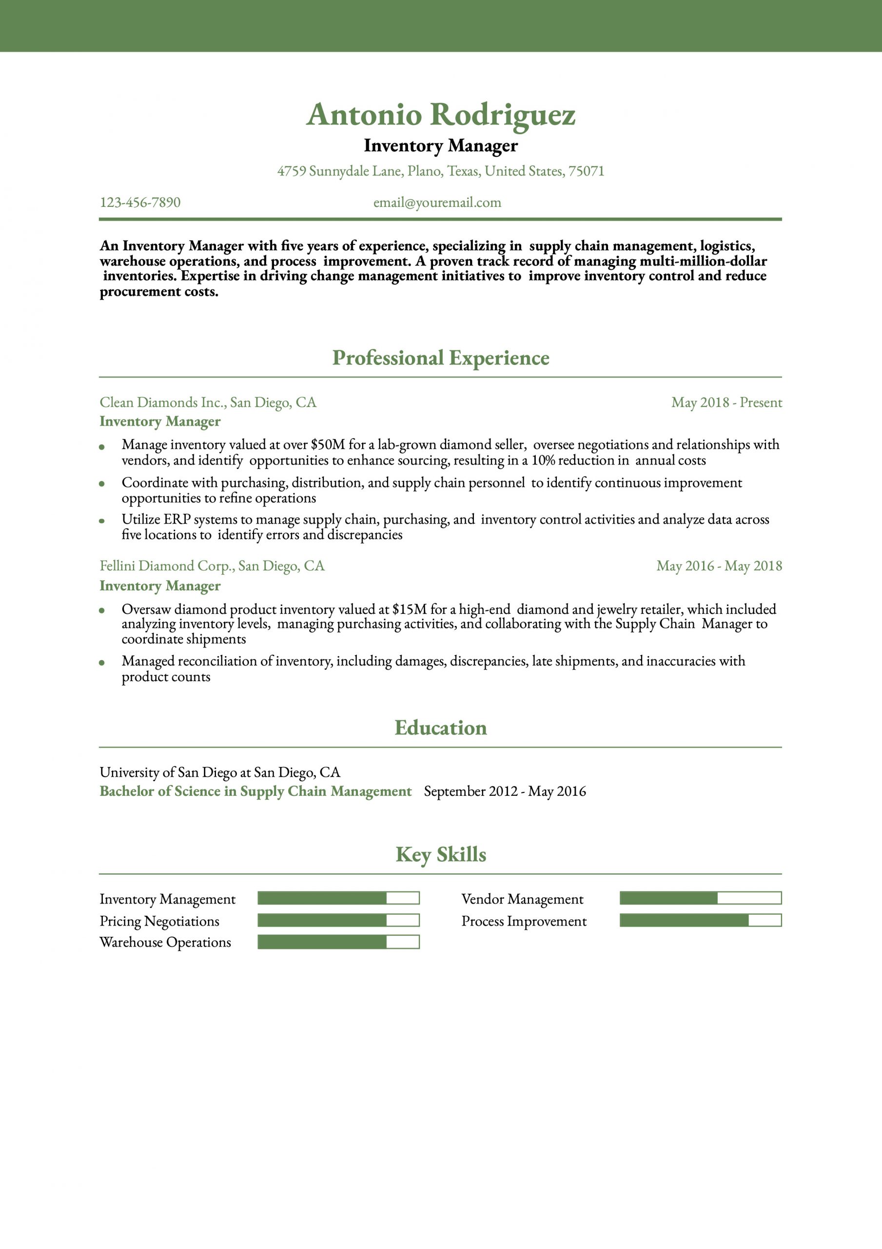 Inventory Manager Resume Examples and Templates for 2024