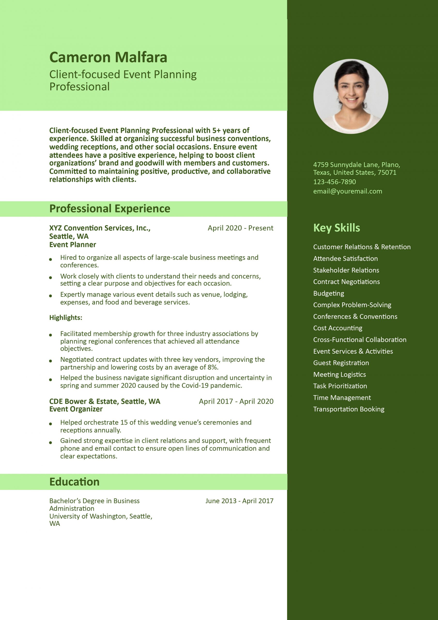 Event Planner and Coordinator Resume Examples and Templates for 2024