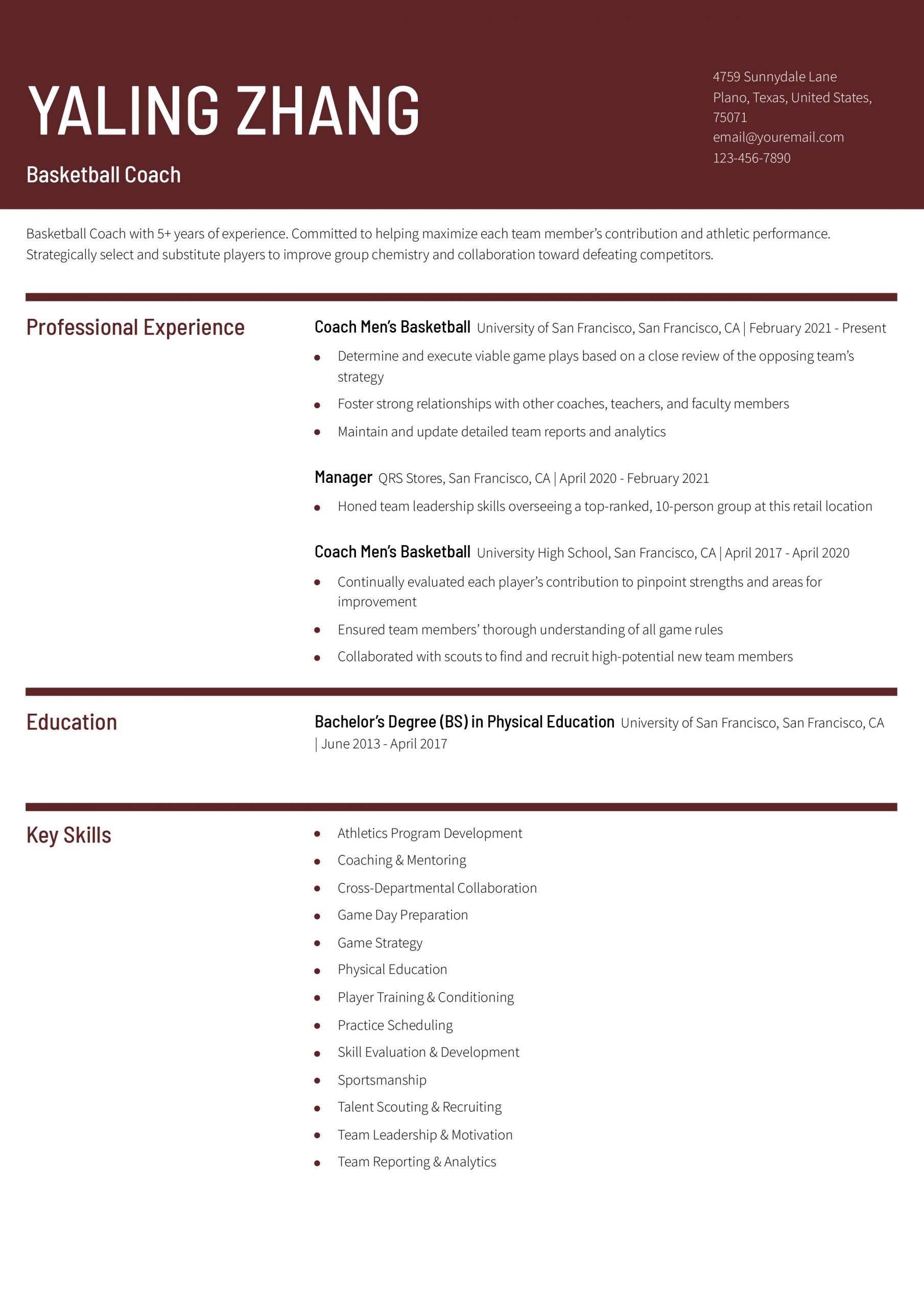 Basketball Coach Resume Examples and Templates for 2024