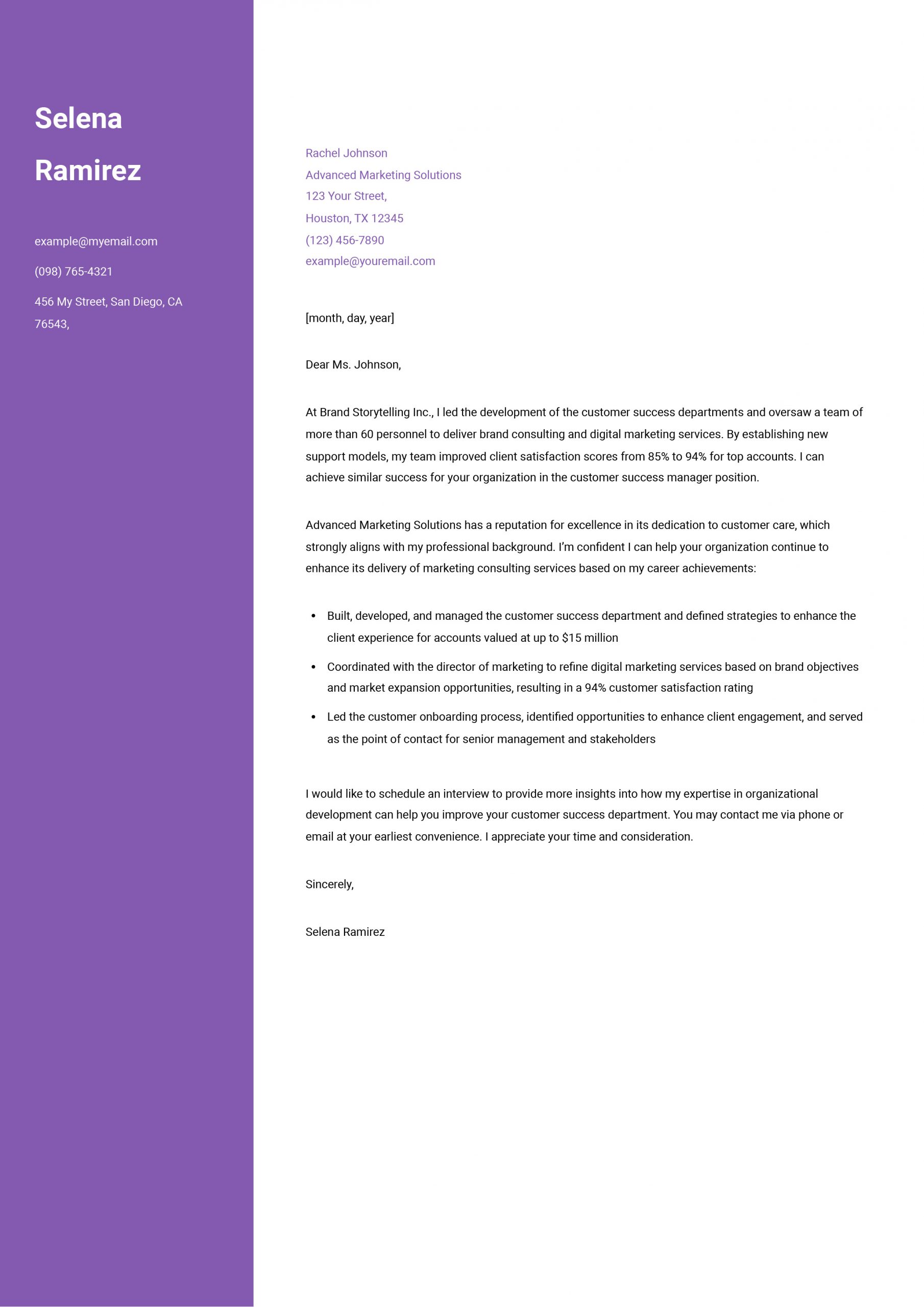 Customer Success Manager Cover Letter Examples and Templates for 2024