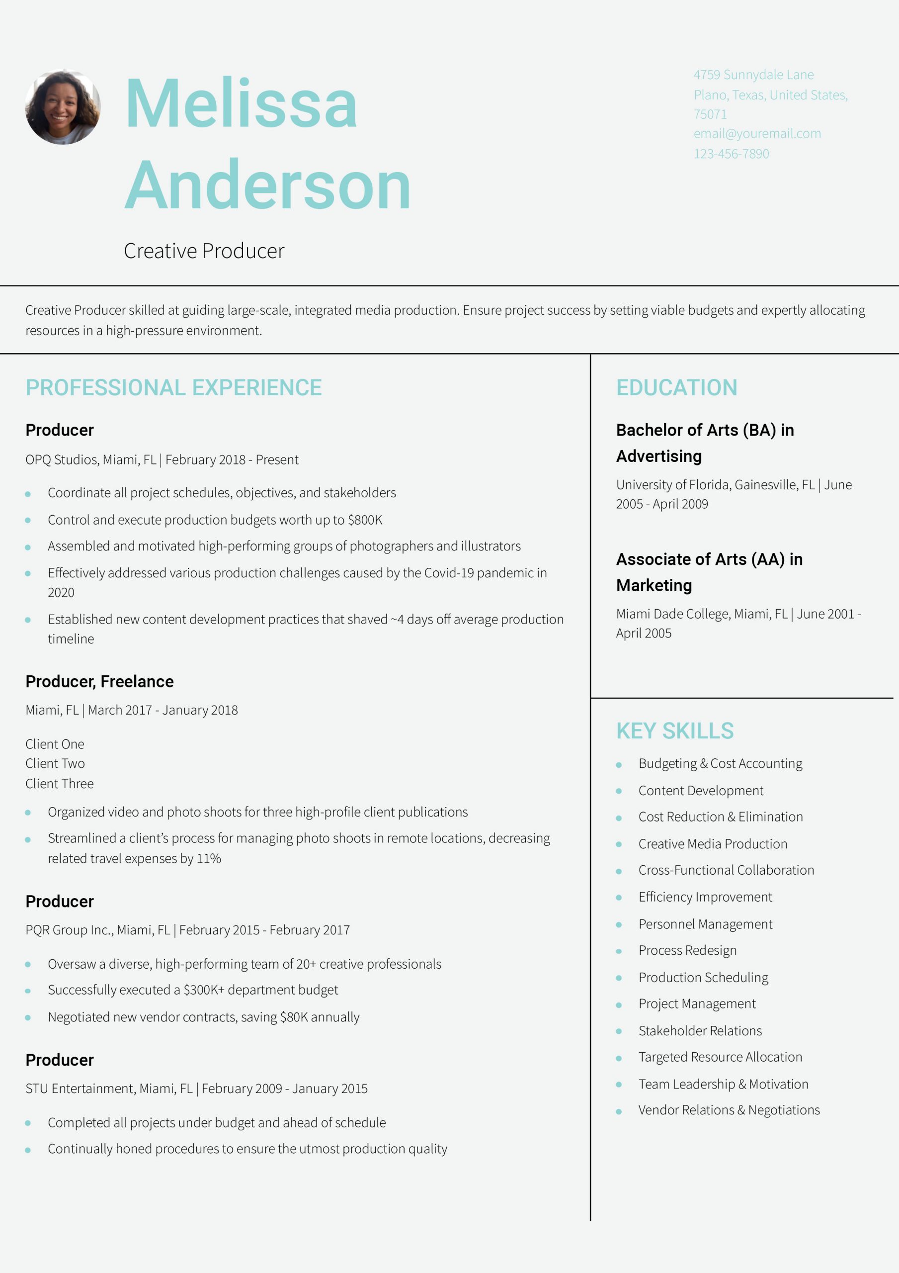 Producer Resume Examples and Templates for 2024