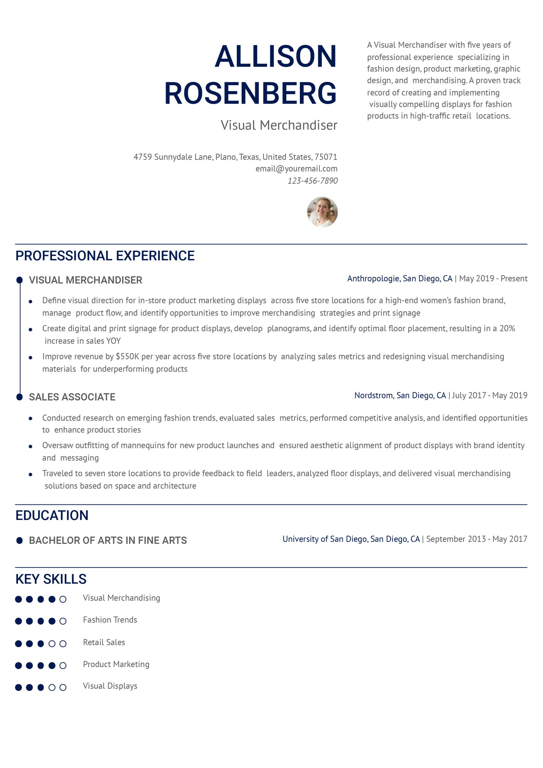 Visual Merchandising Resume Examples and Templates for 2024