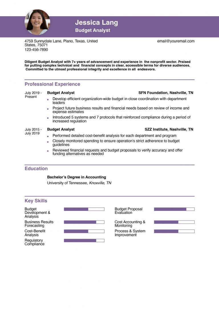 Budget Analyst Resume Examples And Templates For 2024 ResumeBuilder Com   Budget Analyst Mid Level 768x1086 