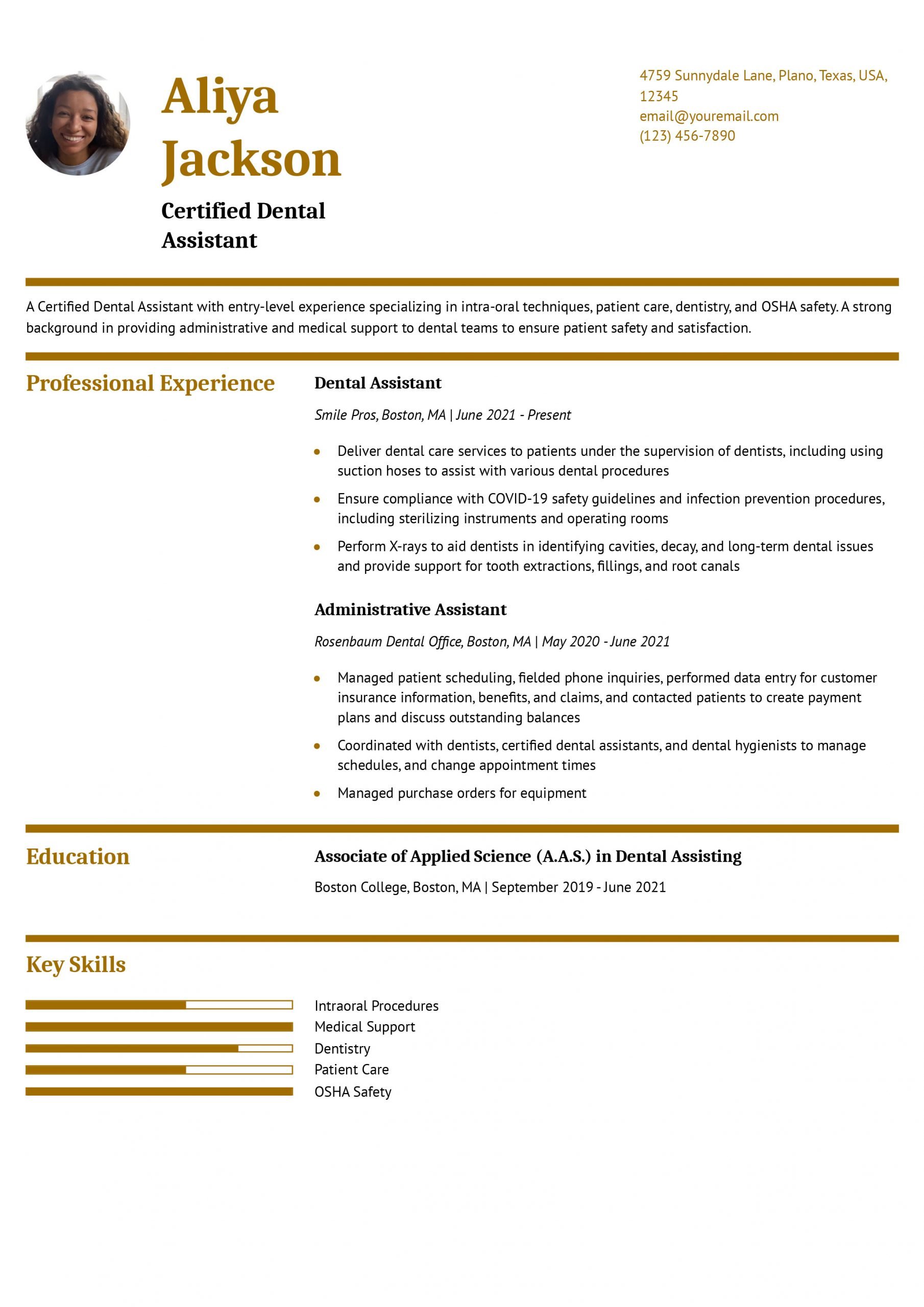 Entry-Level Dental Assistant Resume Examples and Templates for 2024