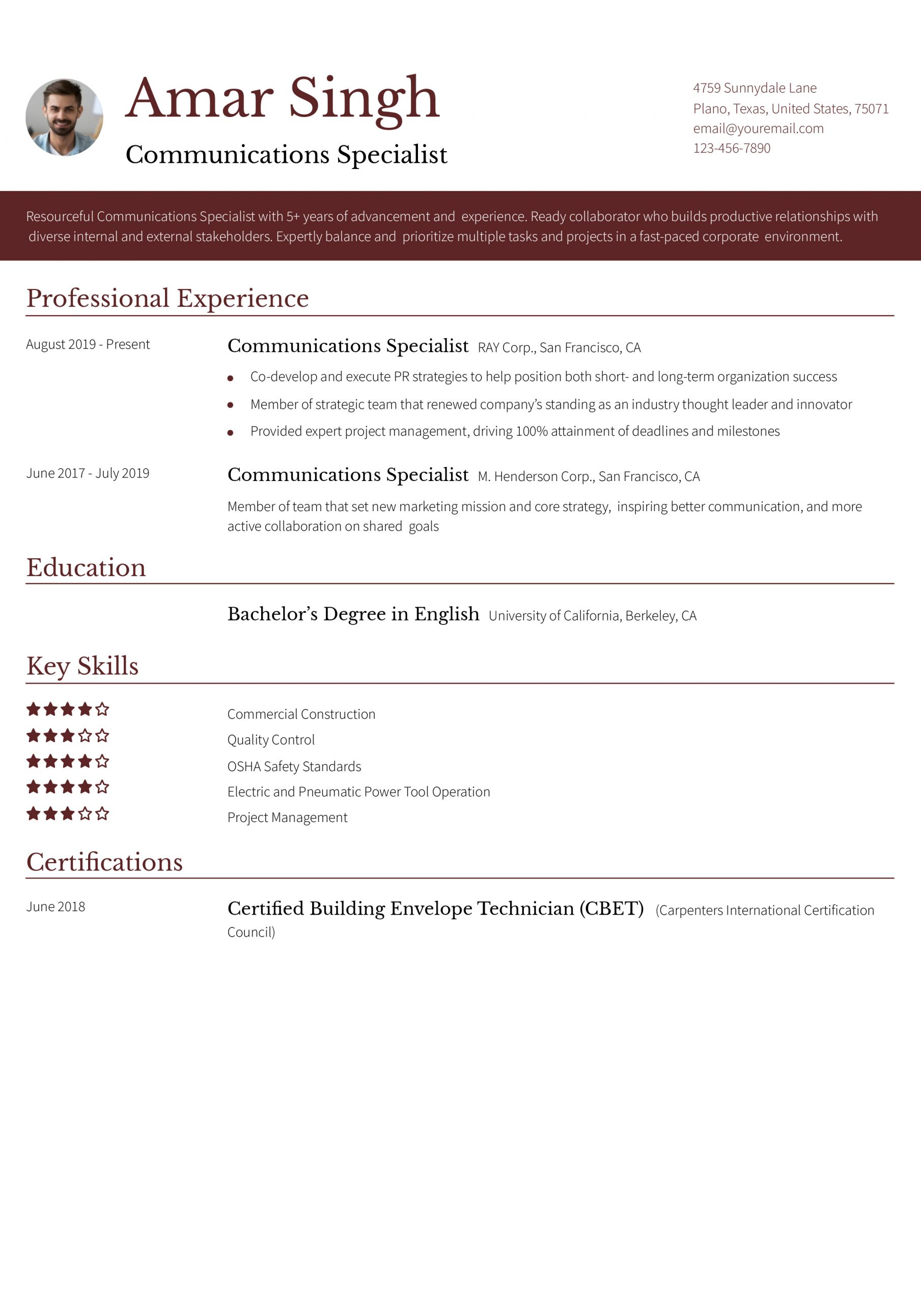 Communications Specialist Resume Examples and Templates for 2024