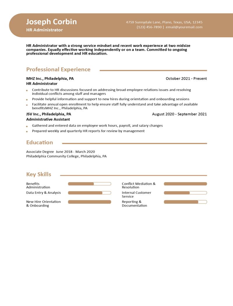 Entry-Level Human Resource Administrator Resume Examples and Templates for 2024