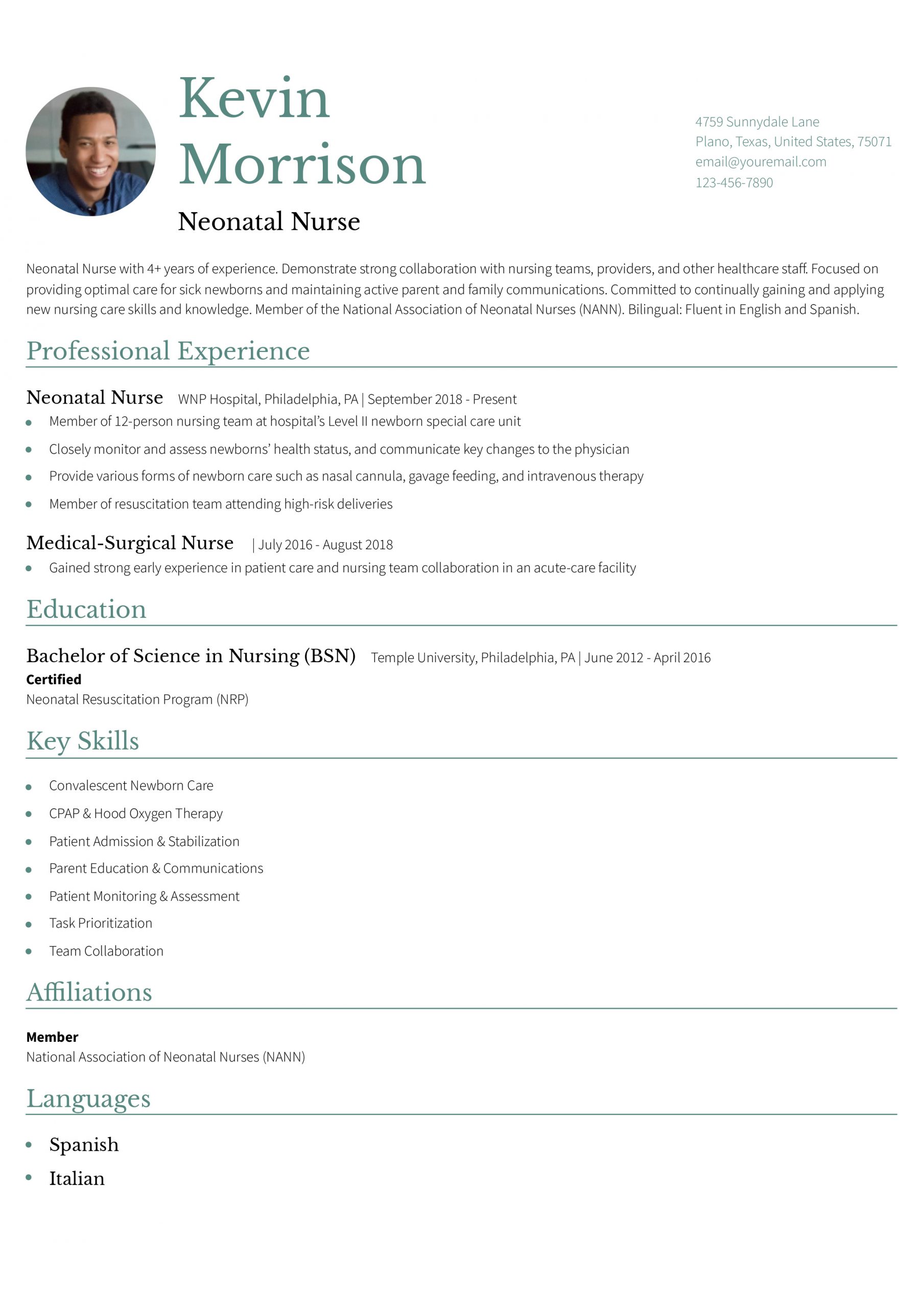 Neonatal Nurse Resume Examples and Templates for 2024