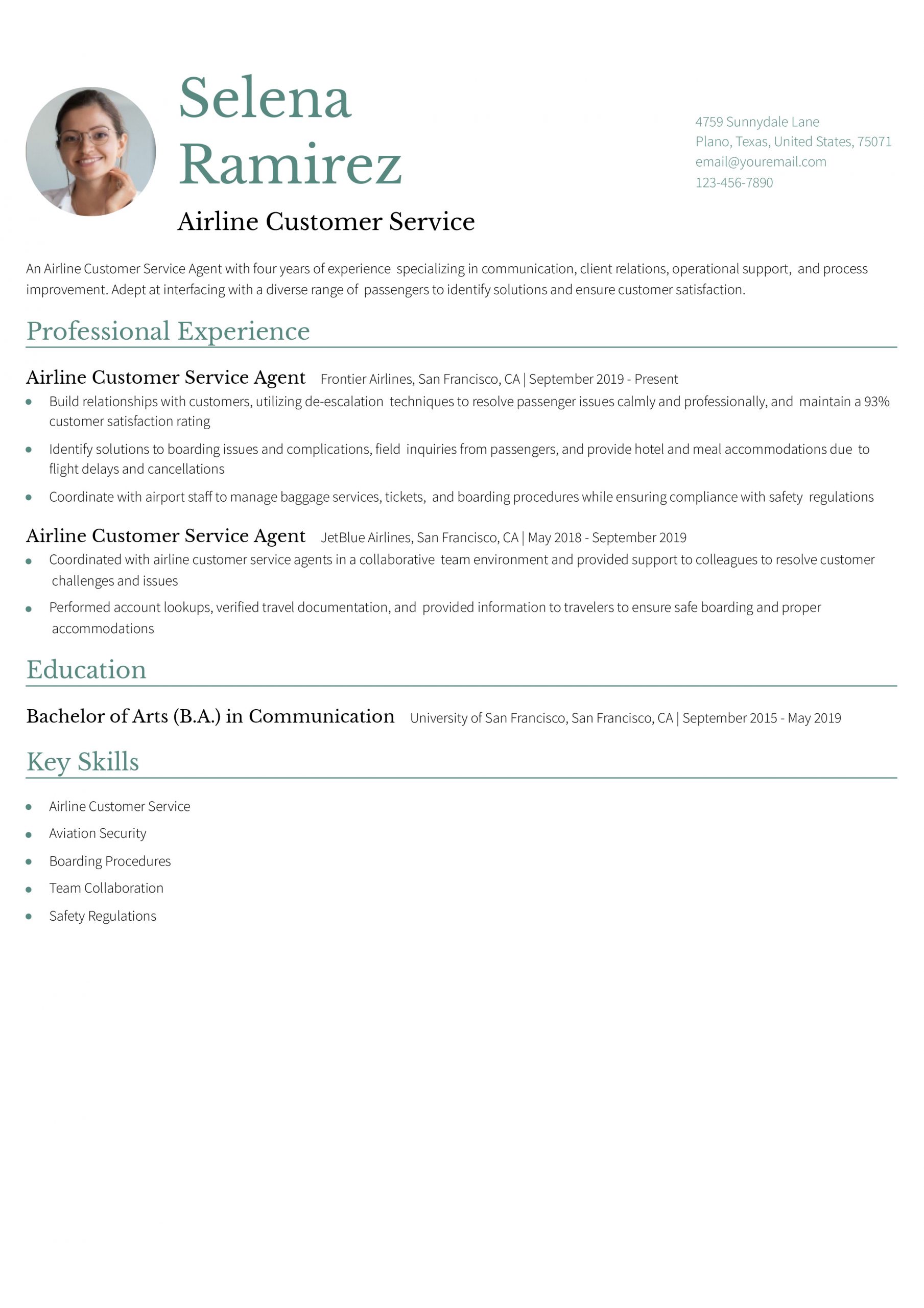 Airline Customer Service Agent Resume Examples and Templates for 2024