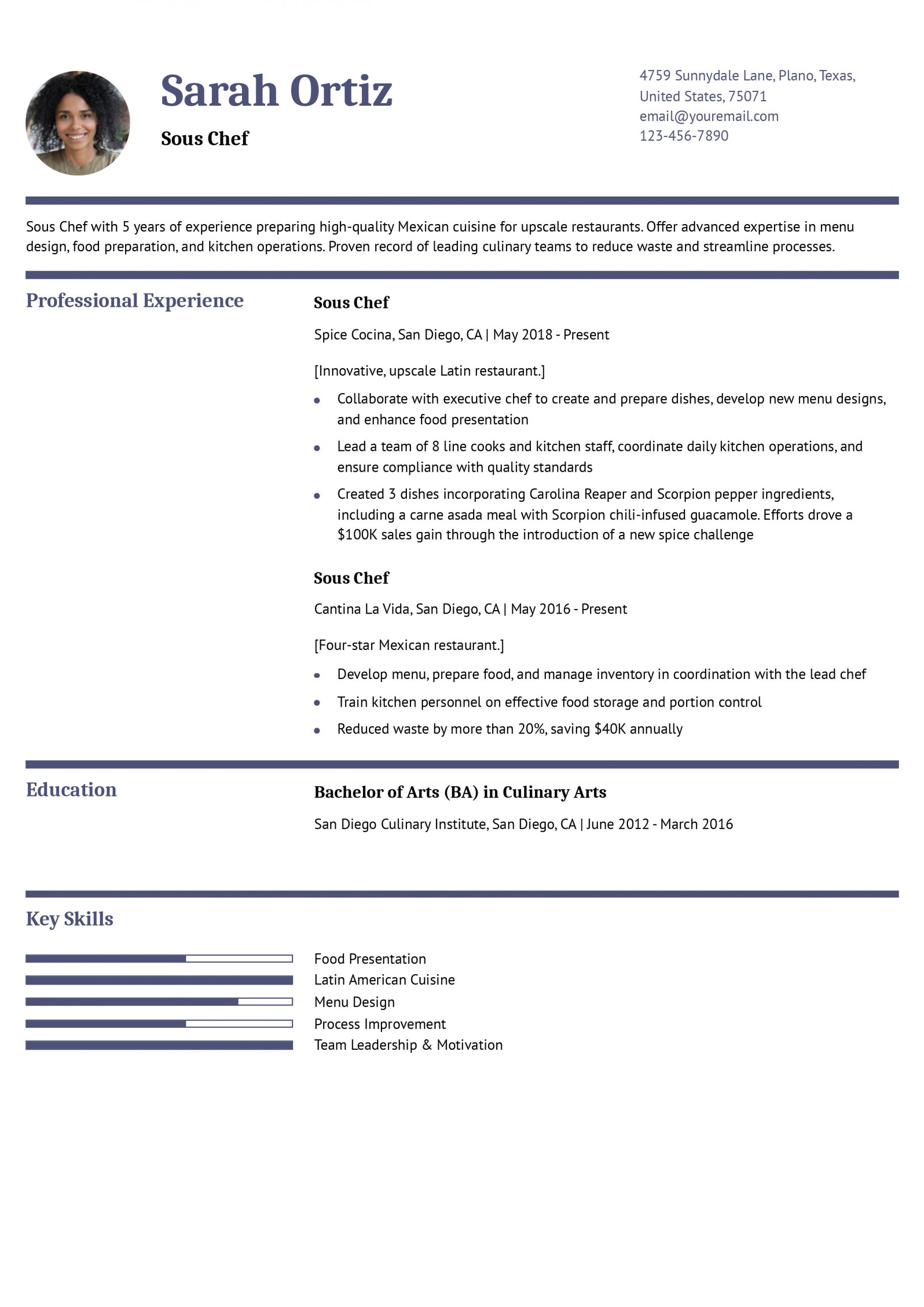 Culinary Resume Examples and Templates for 2024