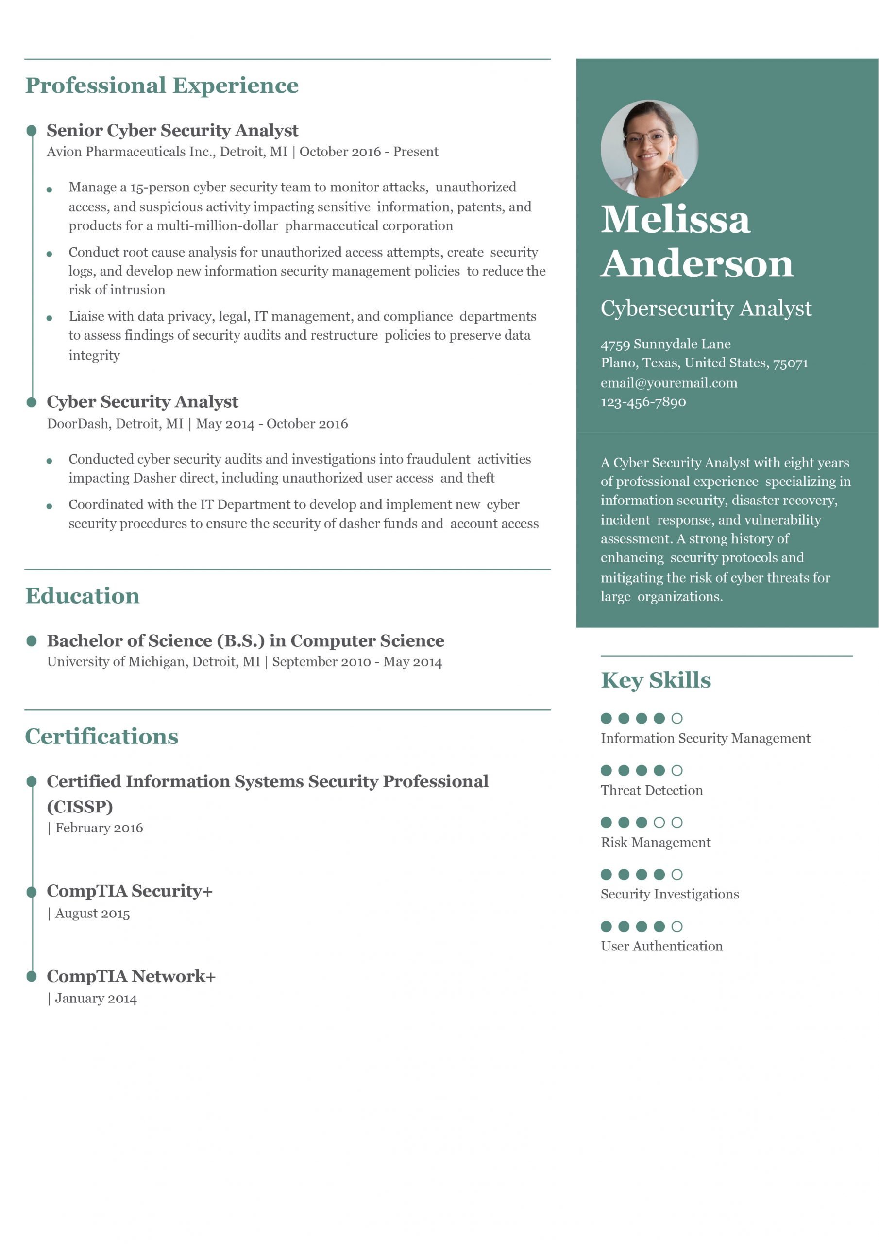 Cybersecurity Analyst Resume Examples and Templates for 2024