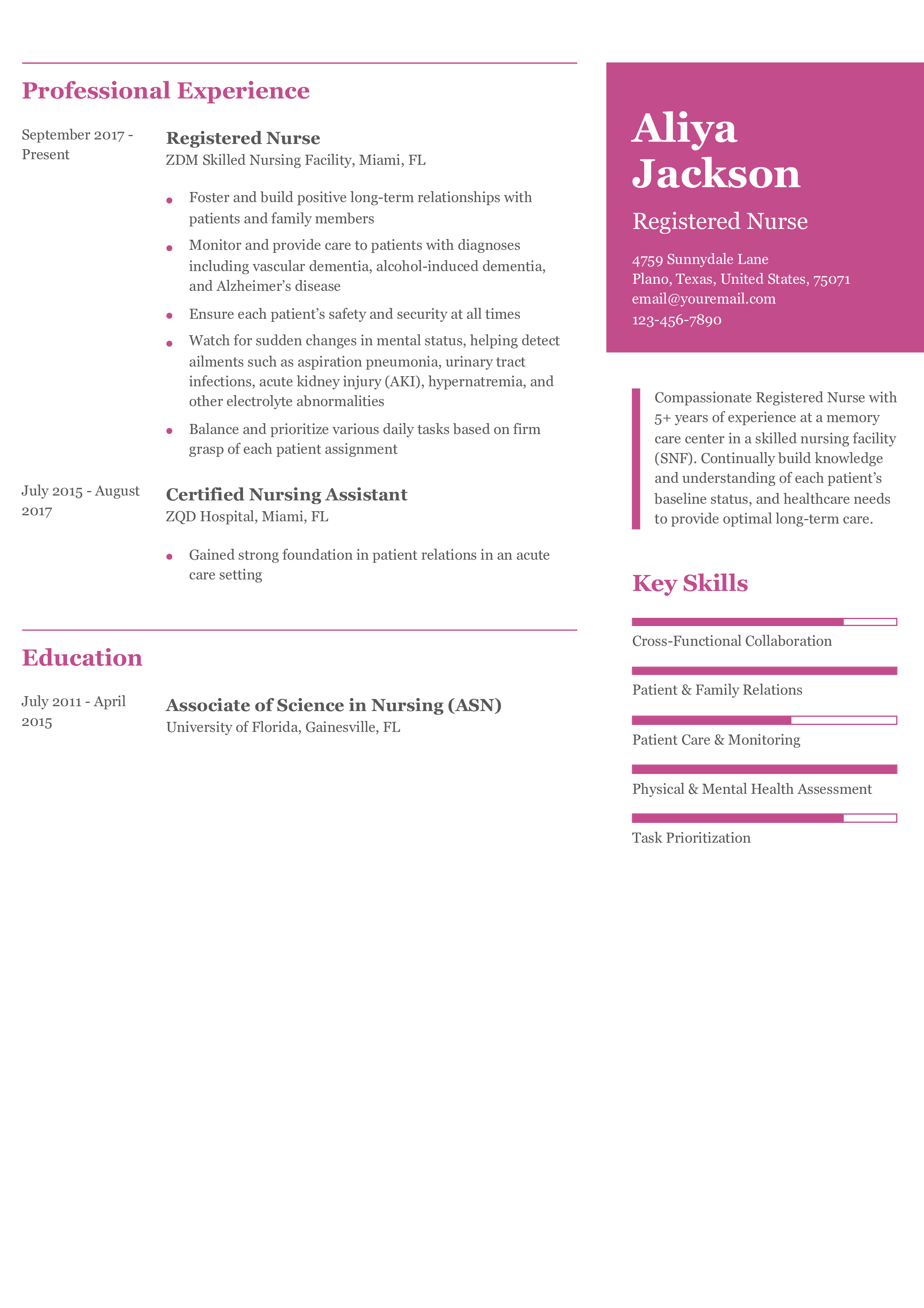 Nursing Home Nurse Resume Examples and Templates for 2024