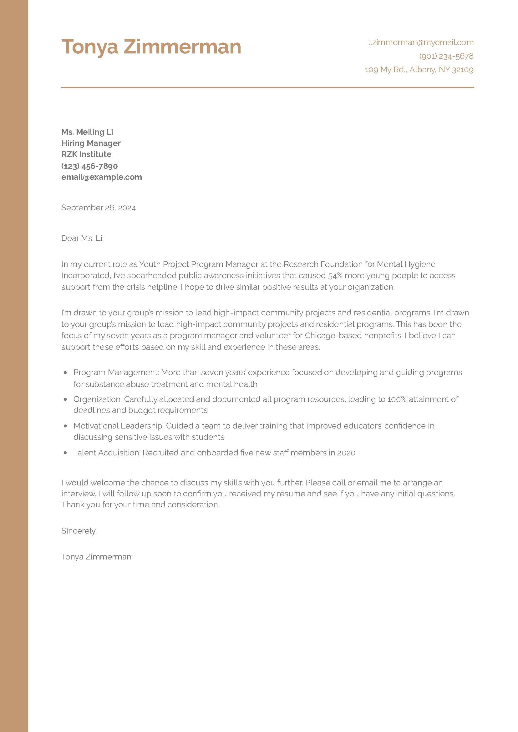 Program Manager Cover Letter Examples and Templates for 2024