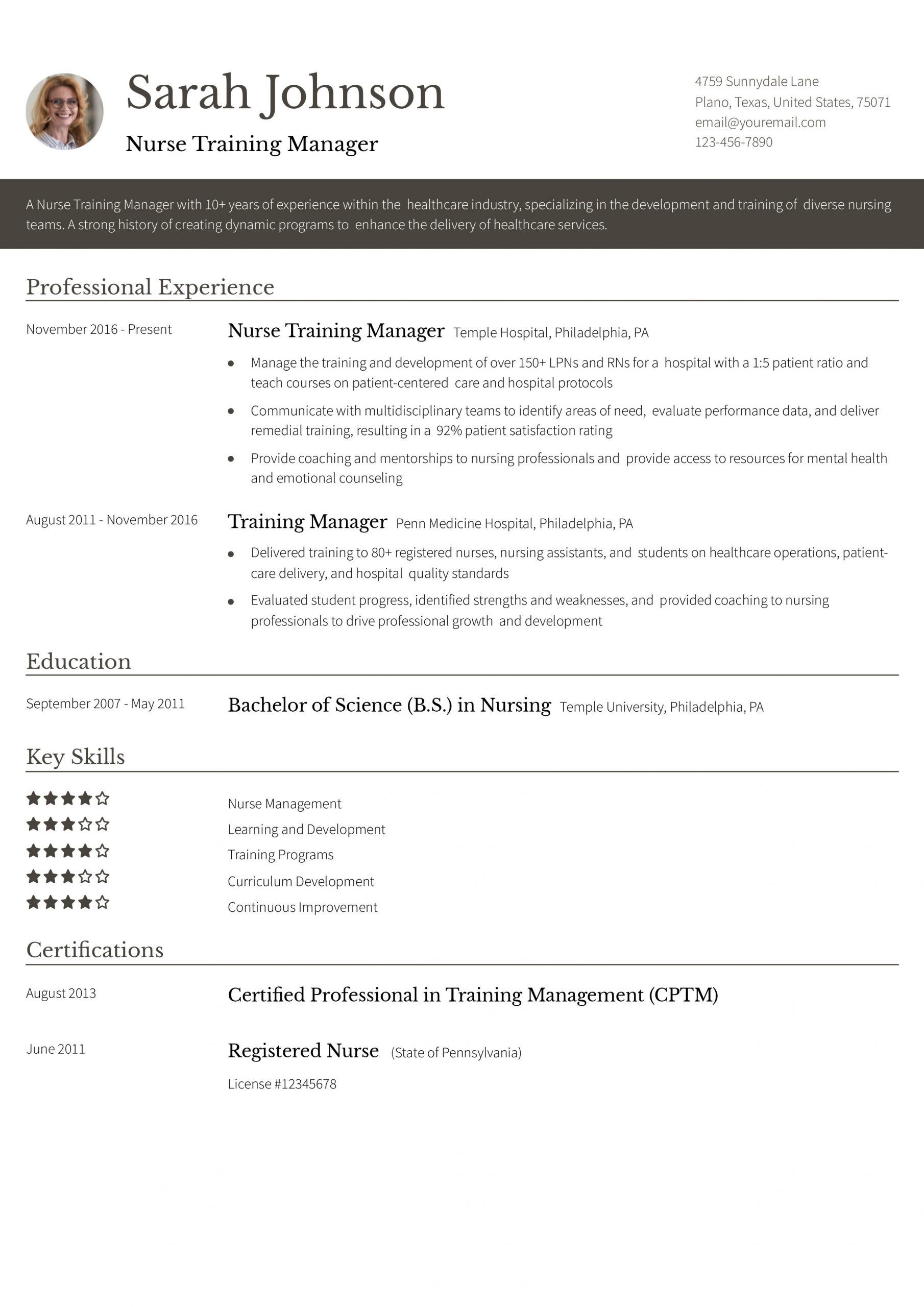 Training Manager Resume Examples and Templates for 2024