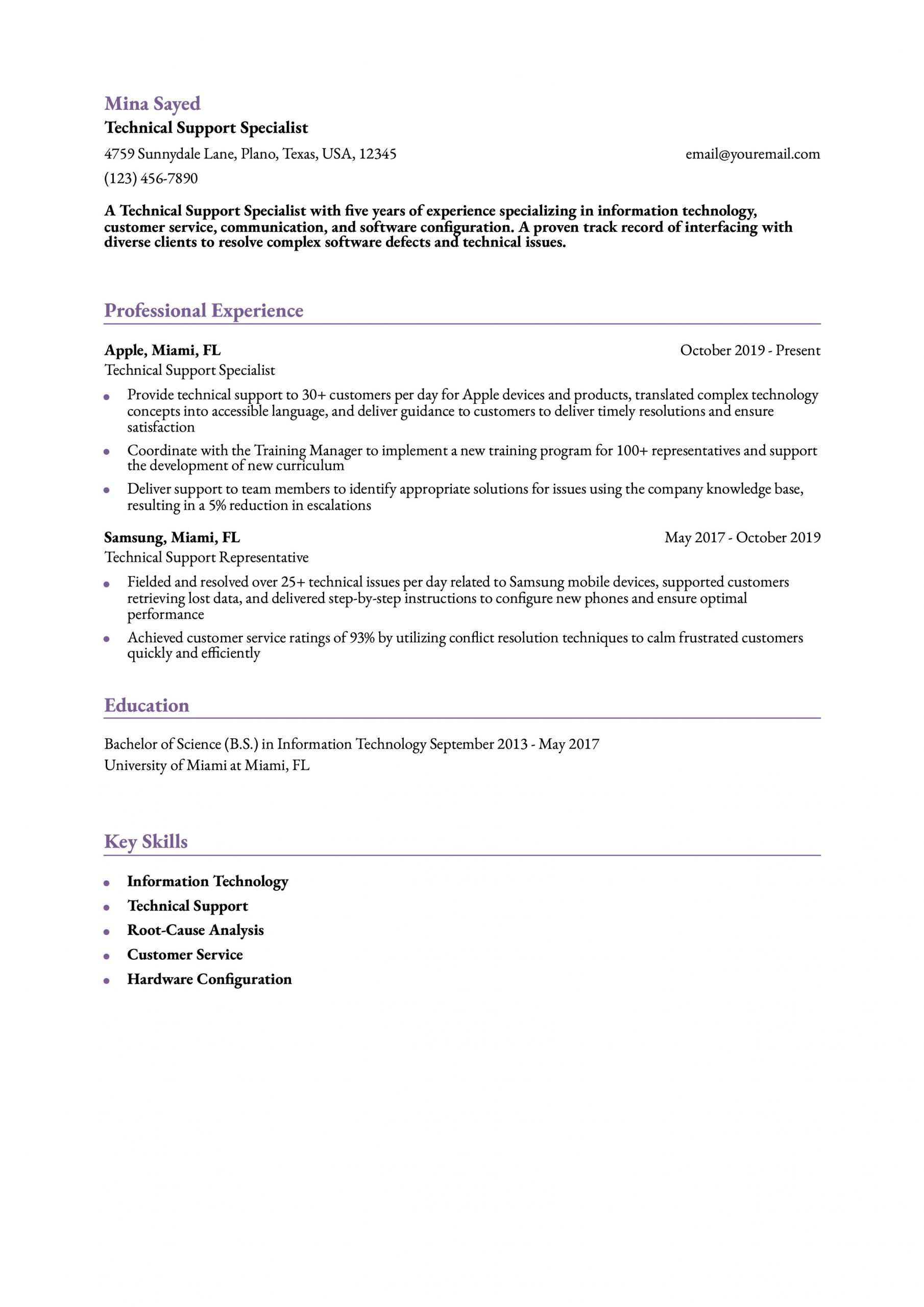 Technical Support Resume Examples and Templates for 2024