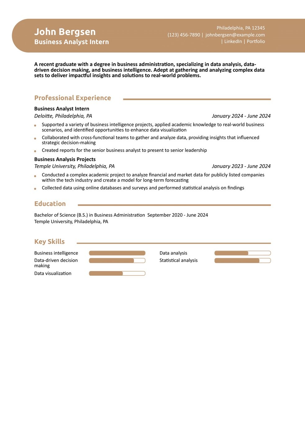 College Student Resume Example