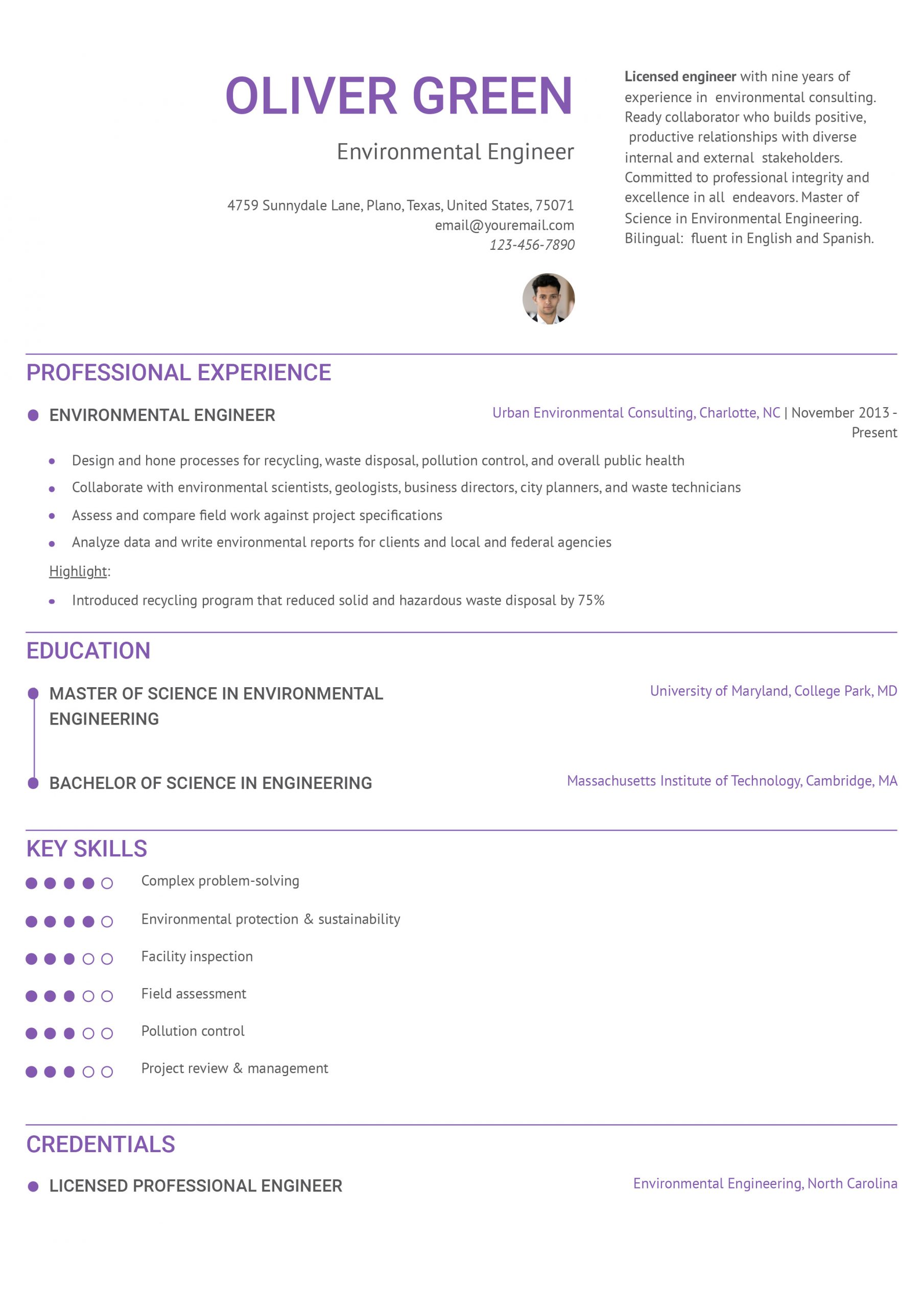 Environmental Engineer Resume Examples and Templates for 2024