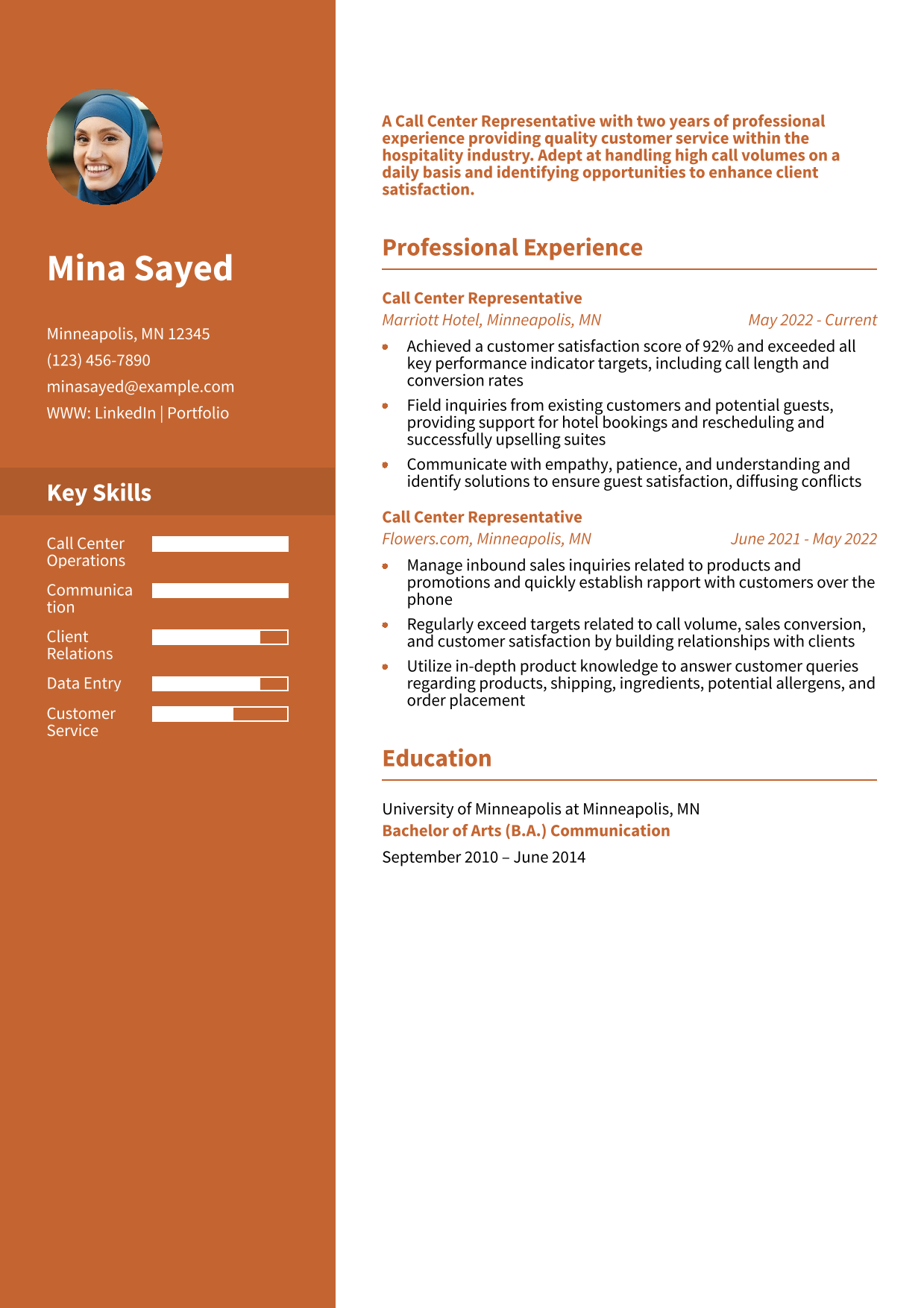 Hotel-Call-Center-Representative-Resume-