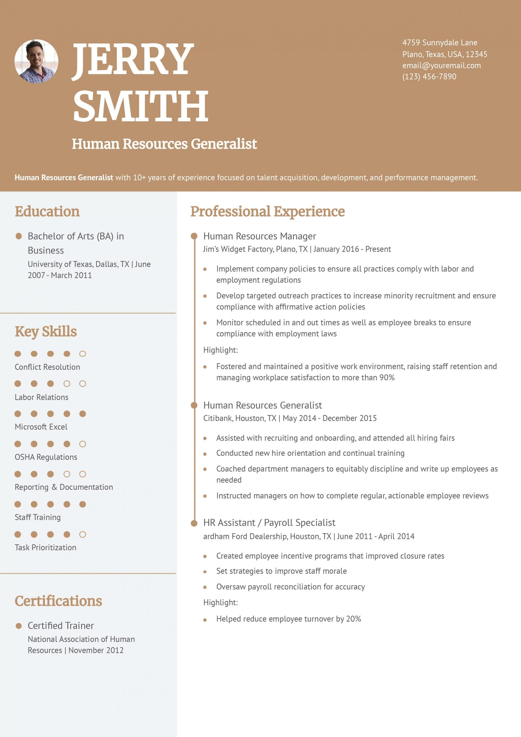 15 Human Resources Resume Example