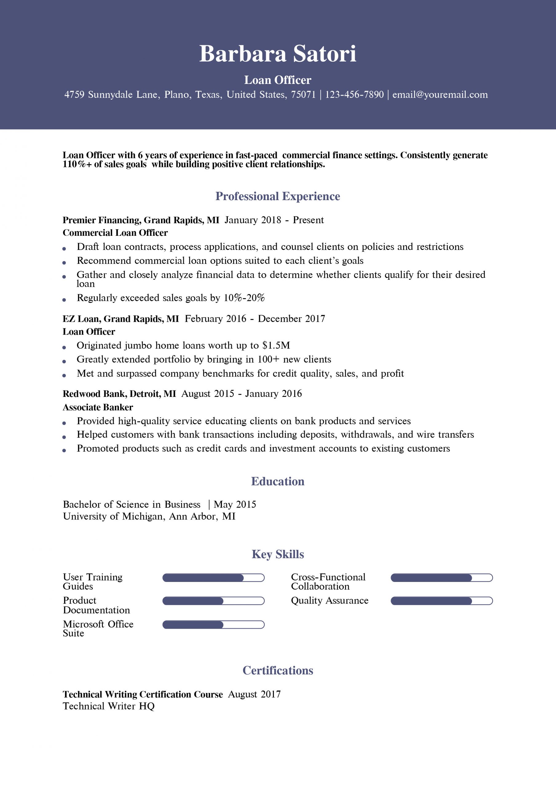 Loan Officer Resume Examples and Templates for 2024