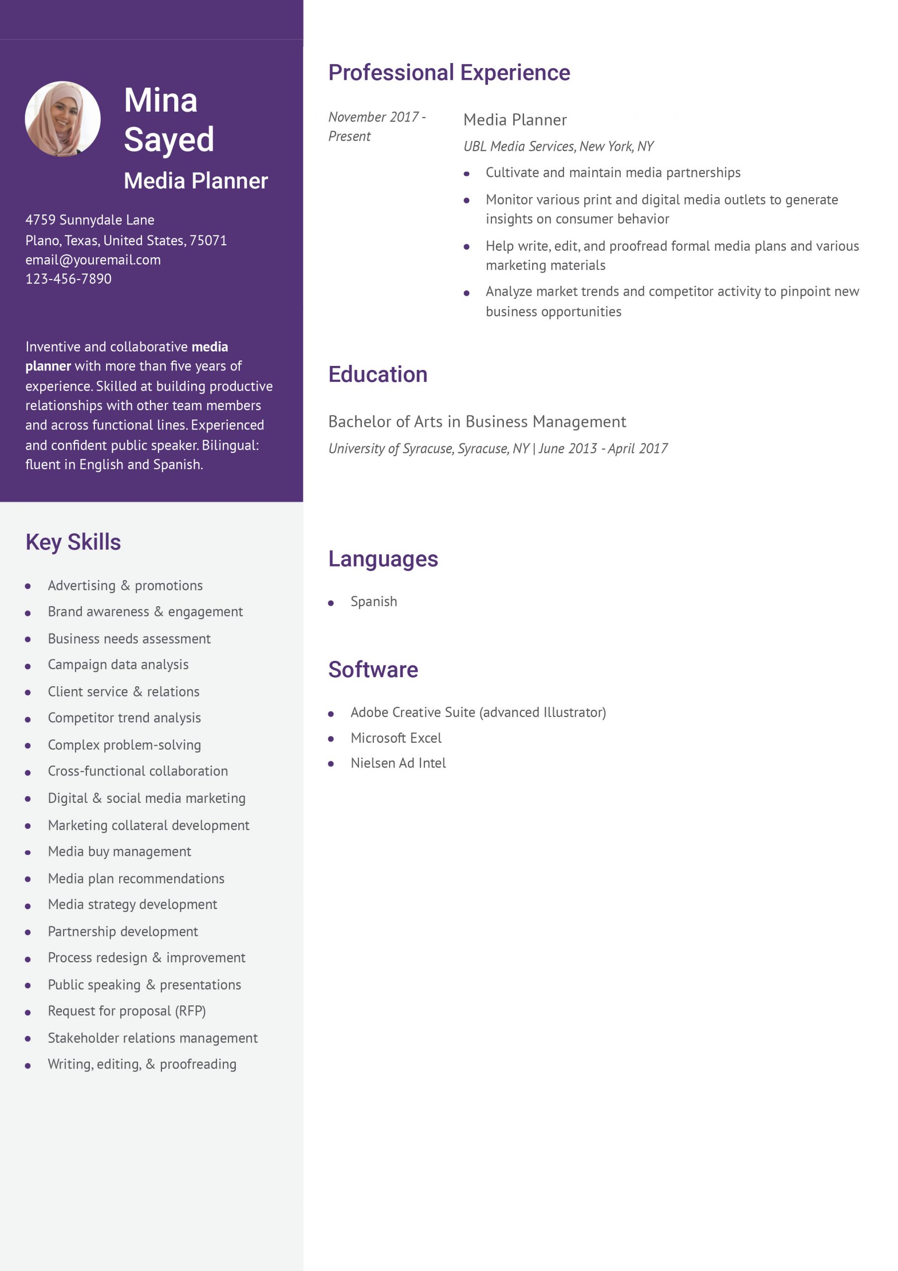 Media Planner Resume Examples and Templates for 2024