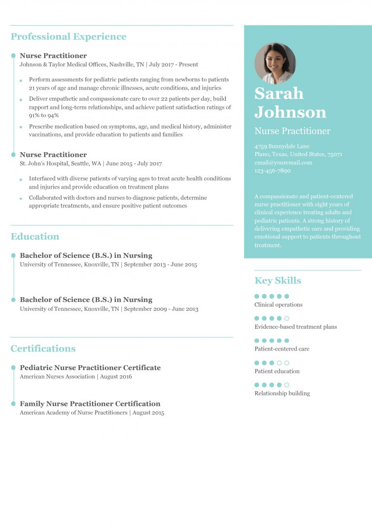 Nurse Practitioner Resume Examples and Templates for 2024 ...